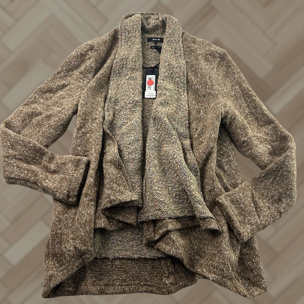 Miss Me Miss Me Cardigan Sweater Womens S Brown Wool Open Front Vintage? Size S / US 4 / IT 40 - 1 Thumbnail