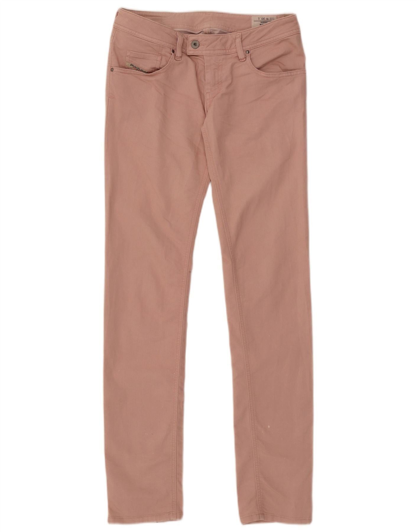 Diesel Womens Nevy Mid Rise Low Waist Skinny Jeans W30 L34 Pink Cot Size 24" / US 00 / IT 34 - 1 Thumbnail