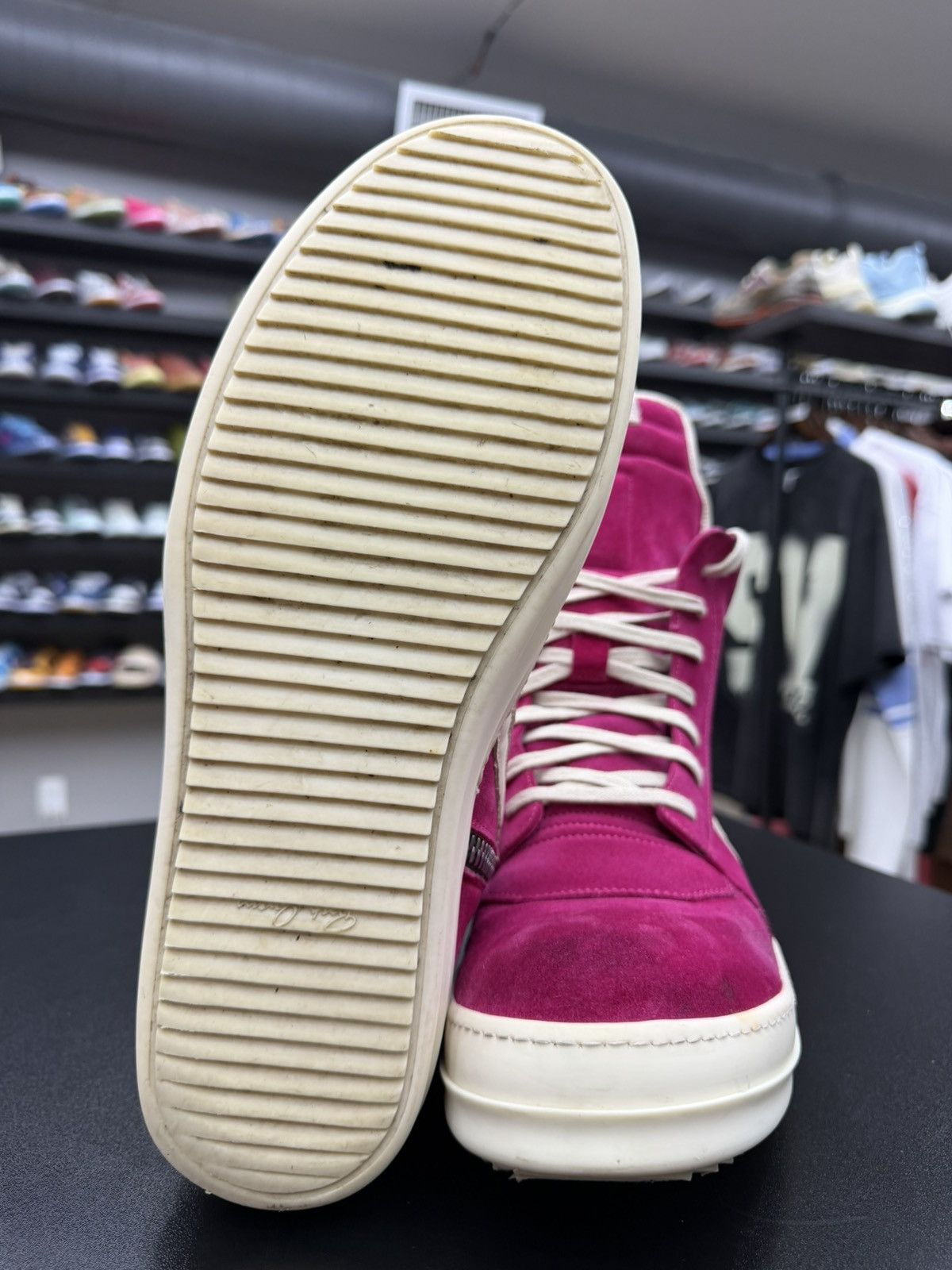 Rick Owens Size 11.5US/44.5EU - Rick Owens Geobasket Hot Pink Suede Size US 11.5 / EU 44-45 - 12 Thumbnail