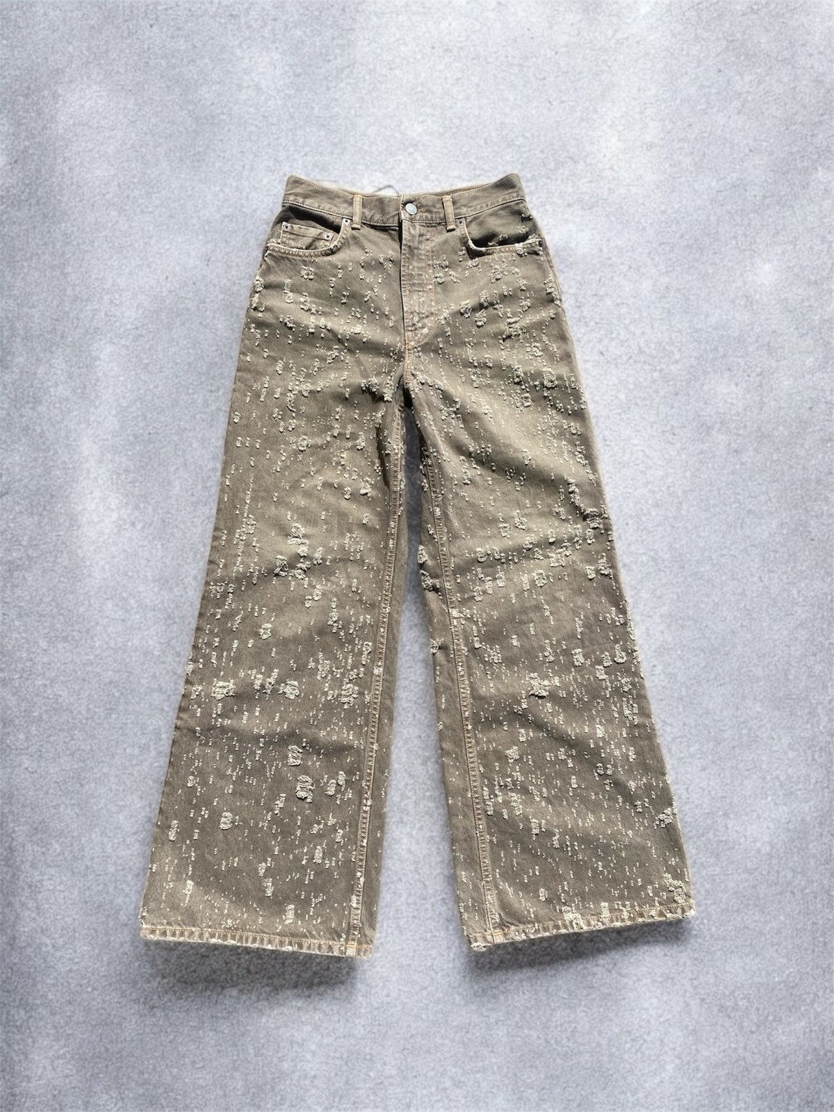 パンツ Acne Studios 2022 Moth Brown Denim AW2022 Acne Studios 'Moth' Distressed Brown Denim – Alex