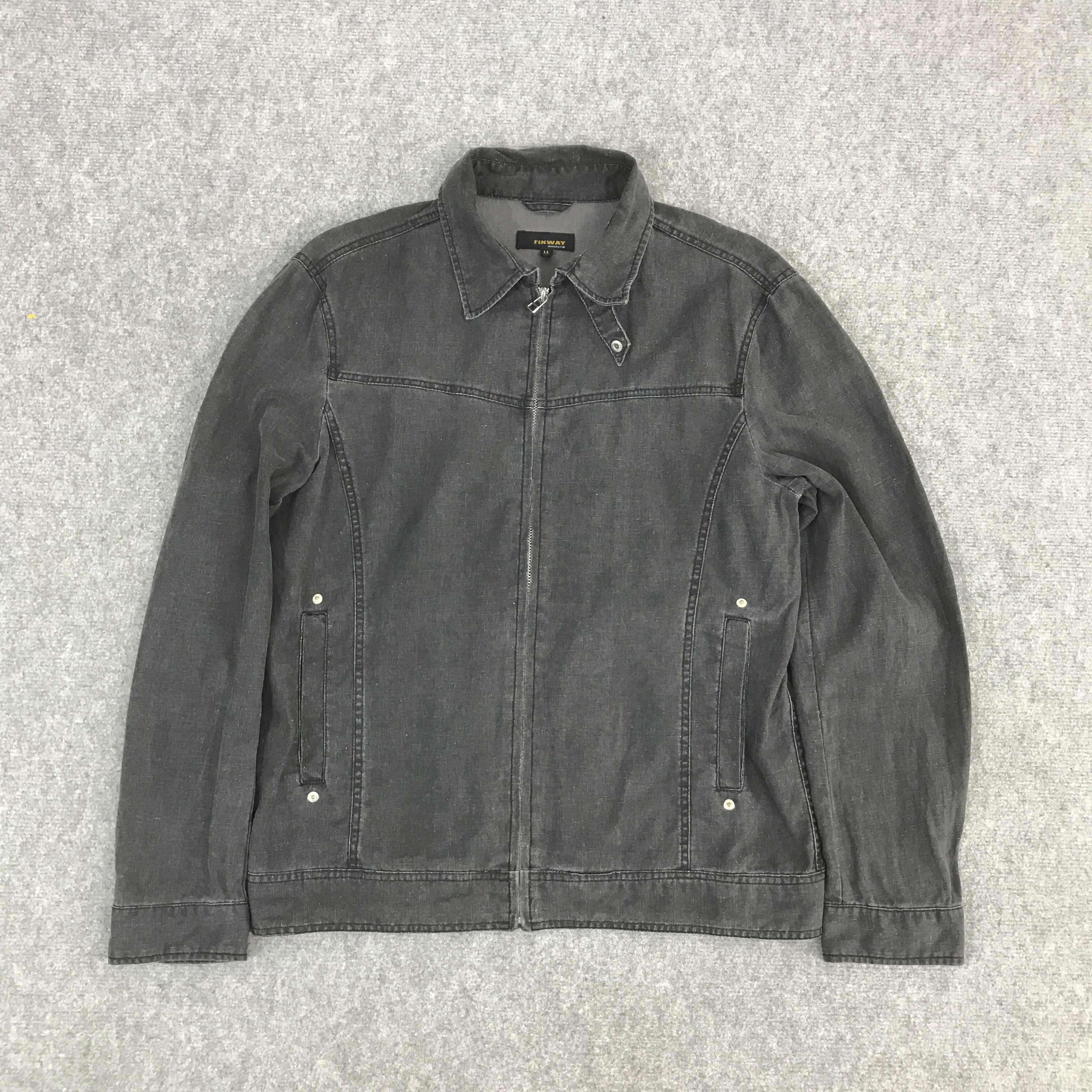 Japanese Brand JAPAN PUNK JACKET BLACK FADED FINWAY ZIPPER JACKET Size US L / EU 52-54 / 3 - 1 Thumbnail