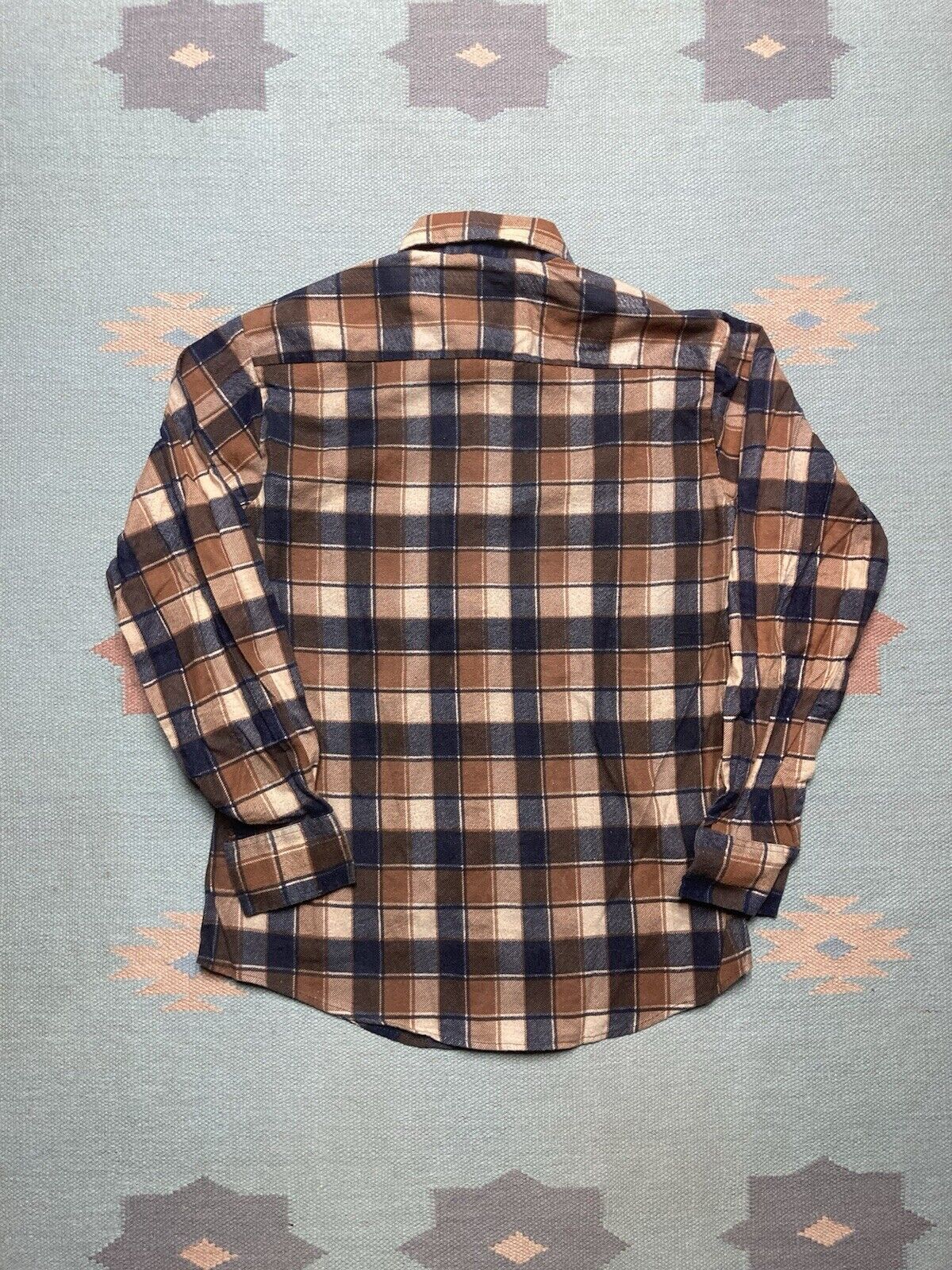 Vintage VTG 80s flannel shirt woodland plaid cotton blend NOS medium Size US M / EU 48-50 / 2 - 4 Thumbnail