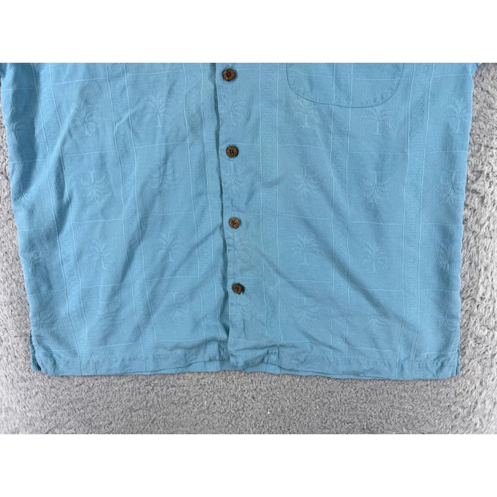 Tommy Bahama Tommy Bahama Shirt Geometric Palm Tree Pattern Men Large Blue 100% Silk READ Size US L / EU 52-54 / 3 - 5 Thumbnail