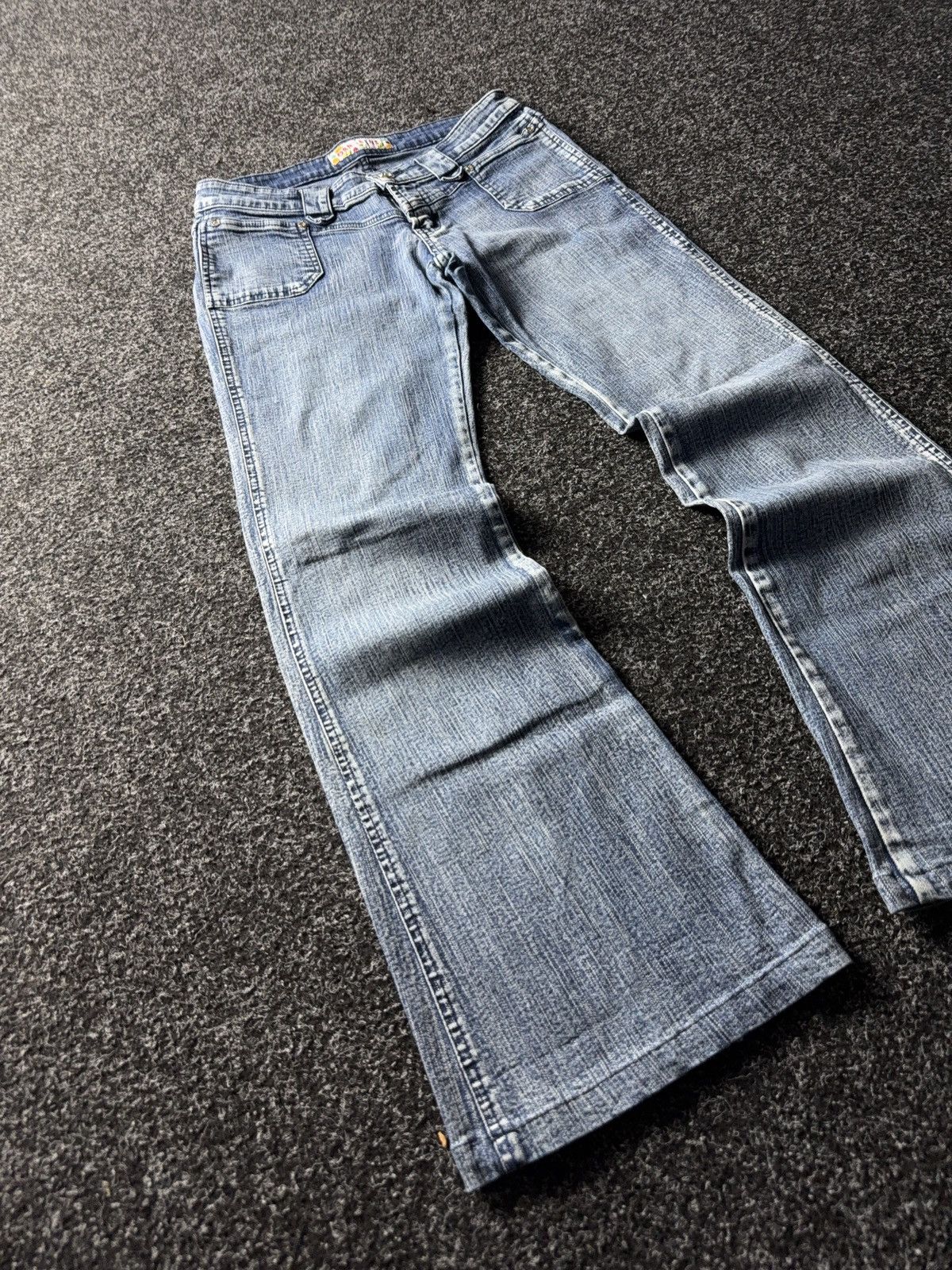 Japanese Brand × Vintage Vintage 90s Low Waist Flare Jeans Y2K Japanese Vibe Size 29" - 2 Thumbnail