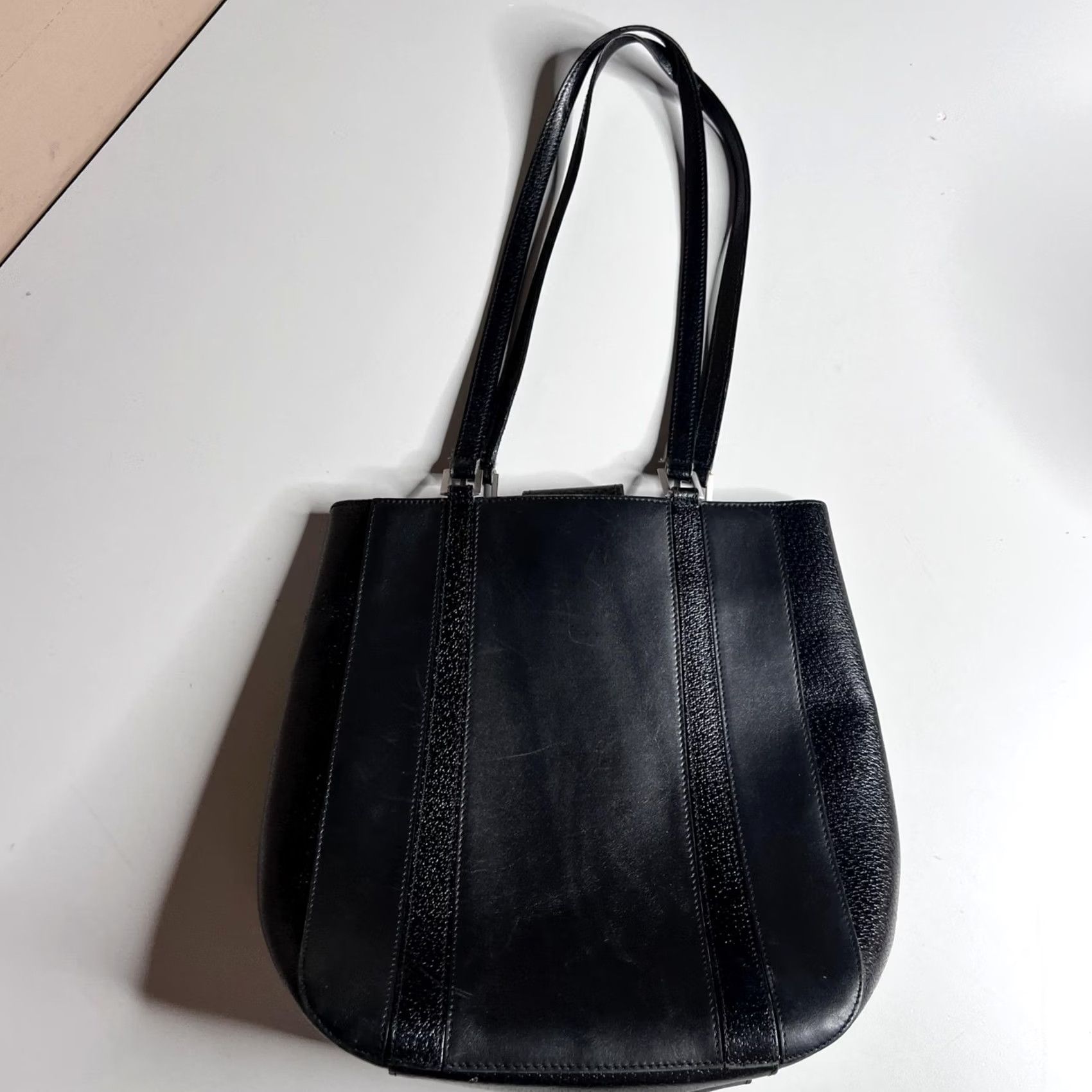 Coach Coach Womens Medium Black Leather Shoulder Bag Made In Italy Purse F9E-6706 Magnetic Lined Size ONE SIZE - 7 Thumbnail