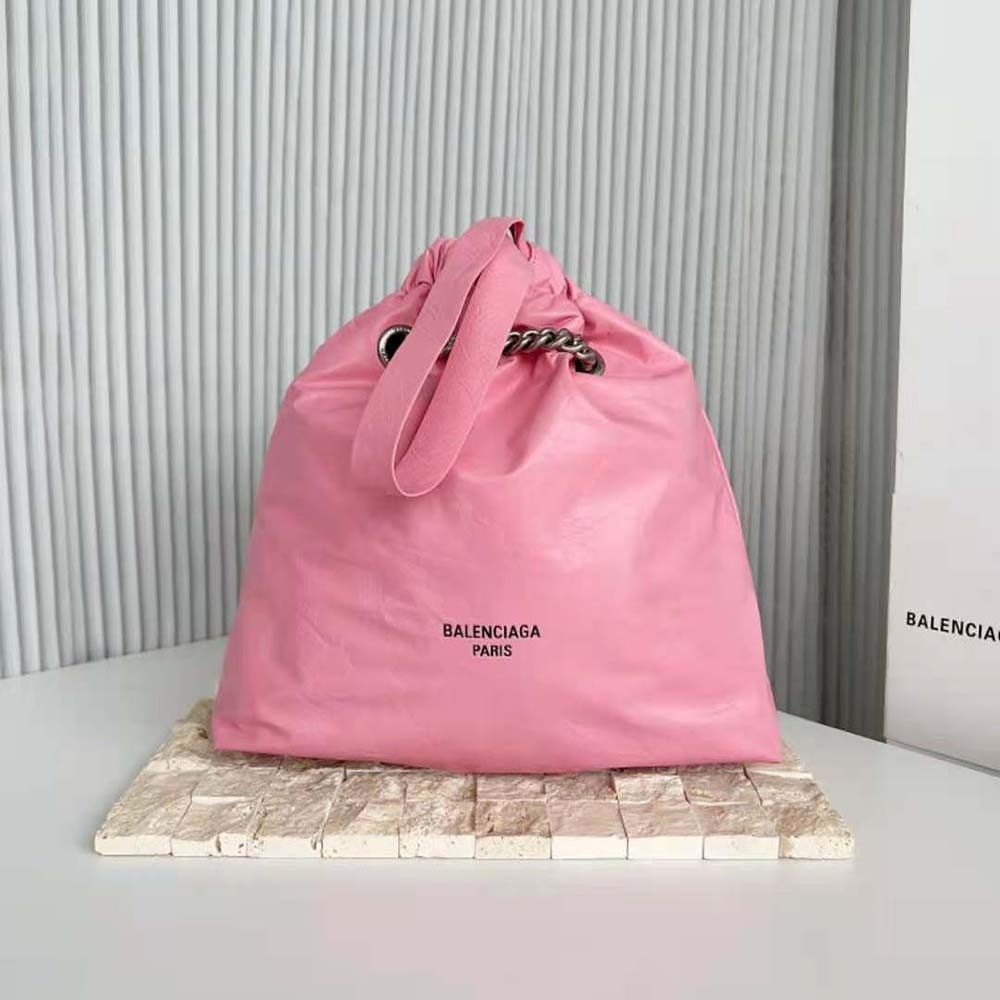 Balenciaga o1mt1gz0824 Size: OS / Crush Small Tote Bag in Pink Size ONE SIZE - 2 Thumbnail