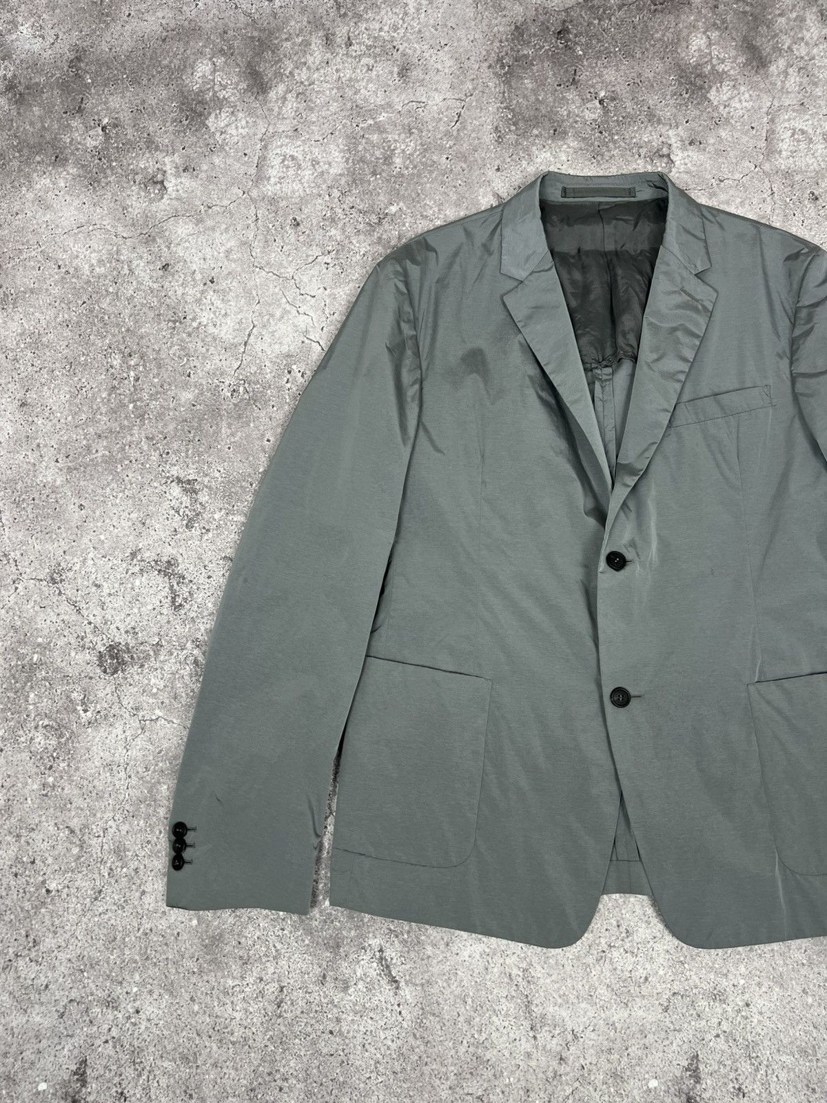 Prada Prada Men’s Nylon Blazer Jacket Sport Silver Size 54R - 2 Thumbnail
