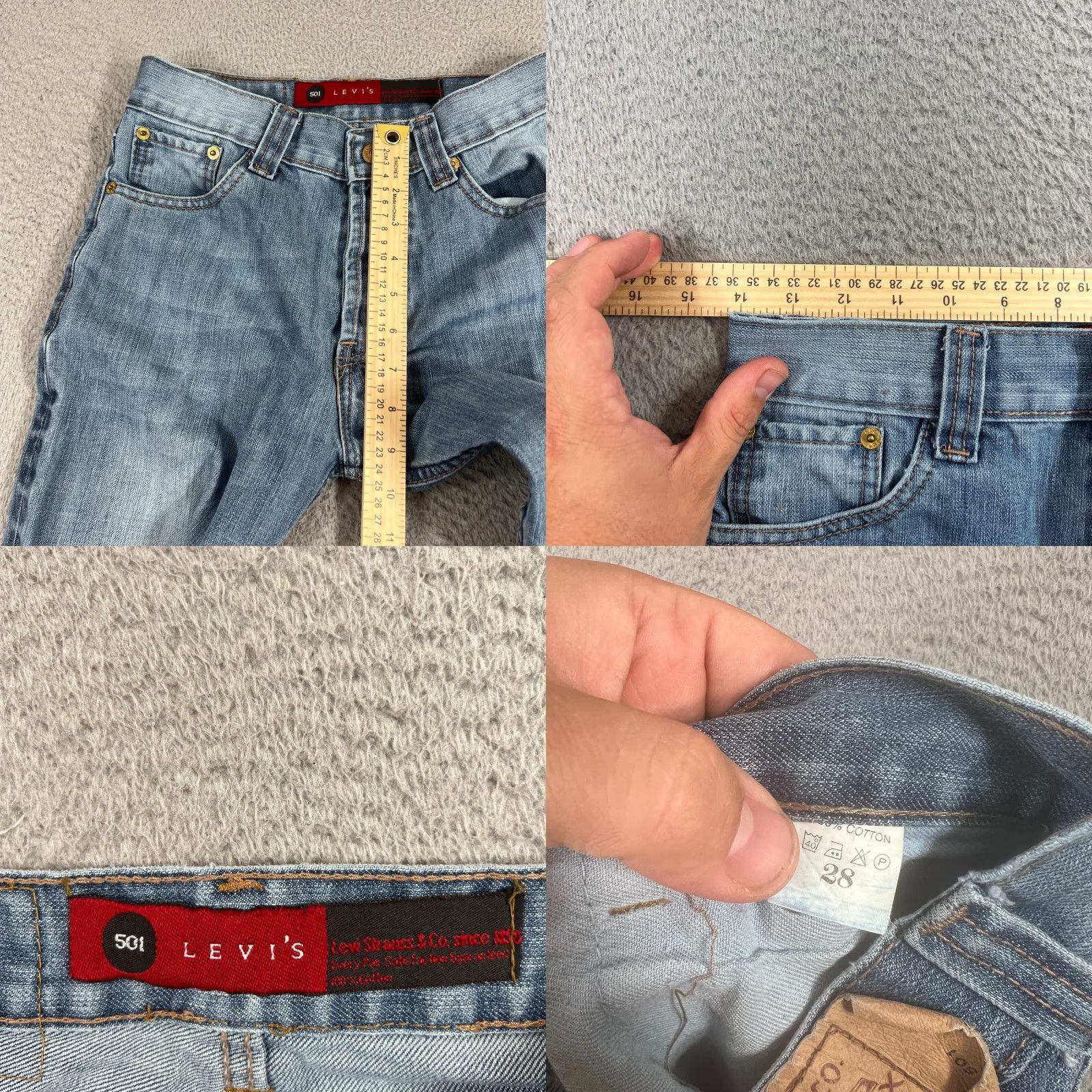 Levi's VINTAGE Levi's 501 Jeans Men 28x26 Straight Fit Light Wash Cotton Denim Classic American Size US 28 / EU 44 - 8 Thumbnail