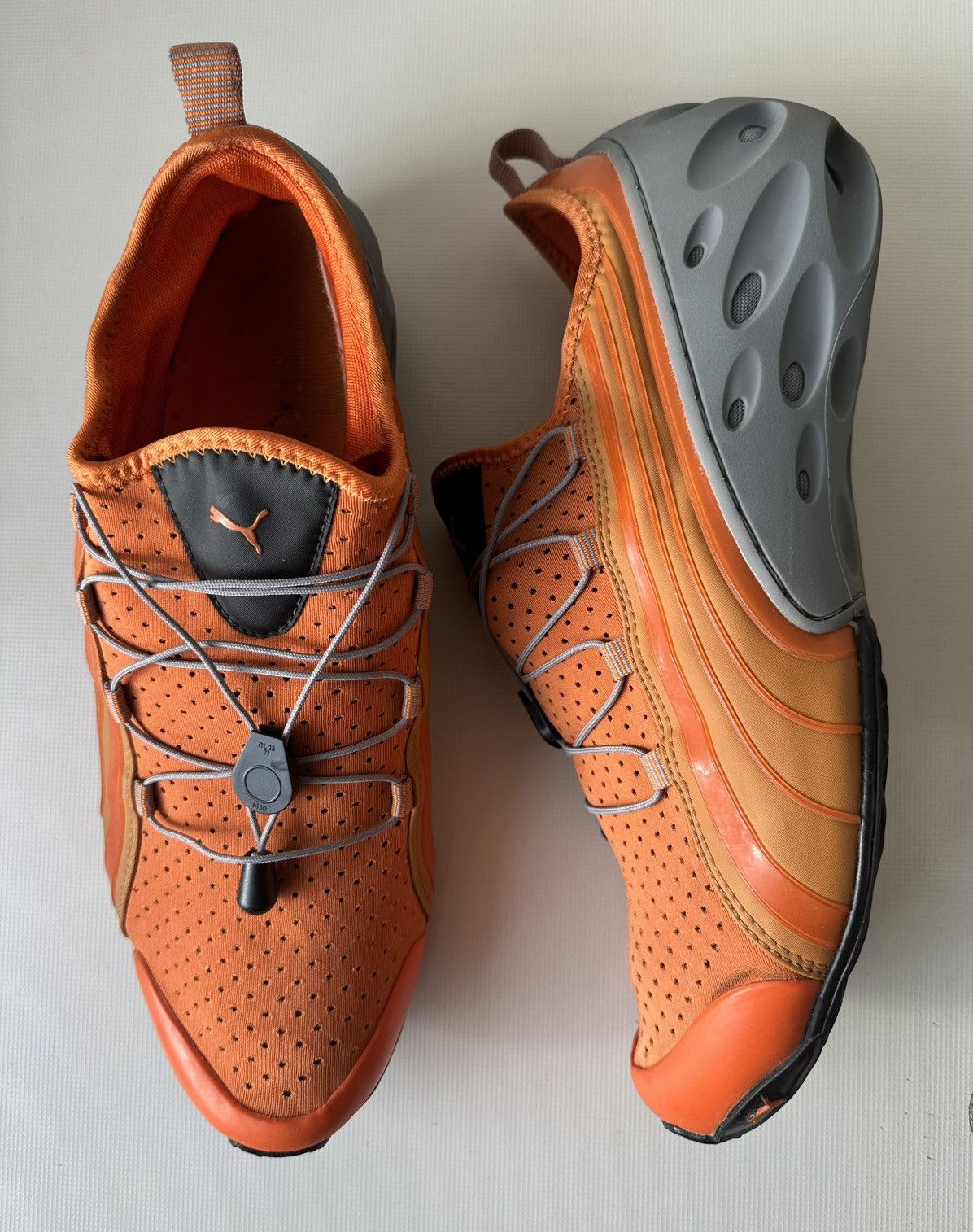 Puma Puma K-1 (2005) orange mesh vintage low top sneakers Size US 12.5 / EU 45-46 - 2 Thumbnail