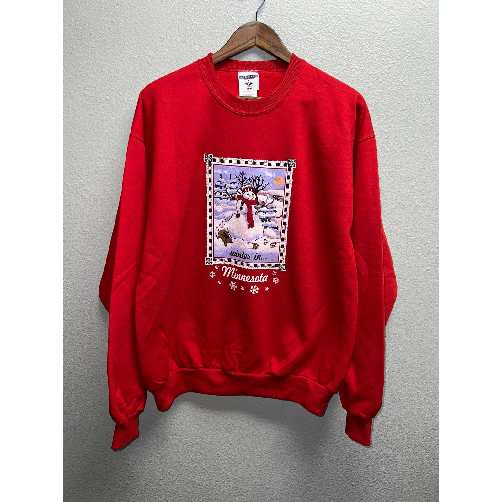 Jerzees Vintage Winter Sweatshirt In Minnesota Snow Crewneck VTG 90s Size US L / EU 52-54 / 3 - 1 Thumbnail