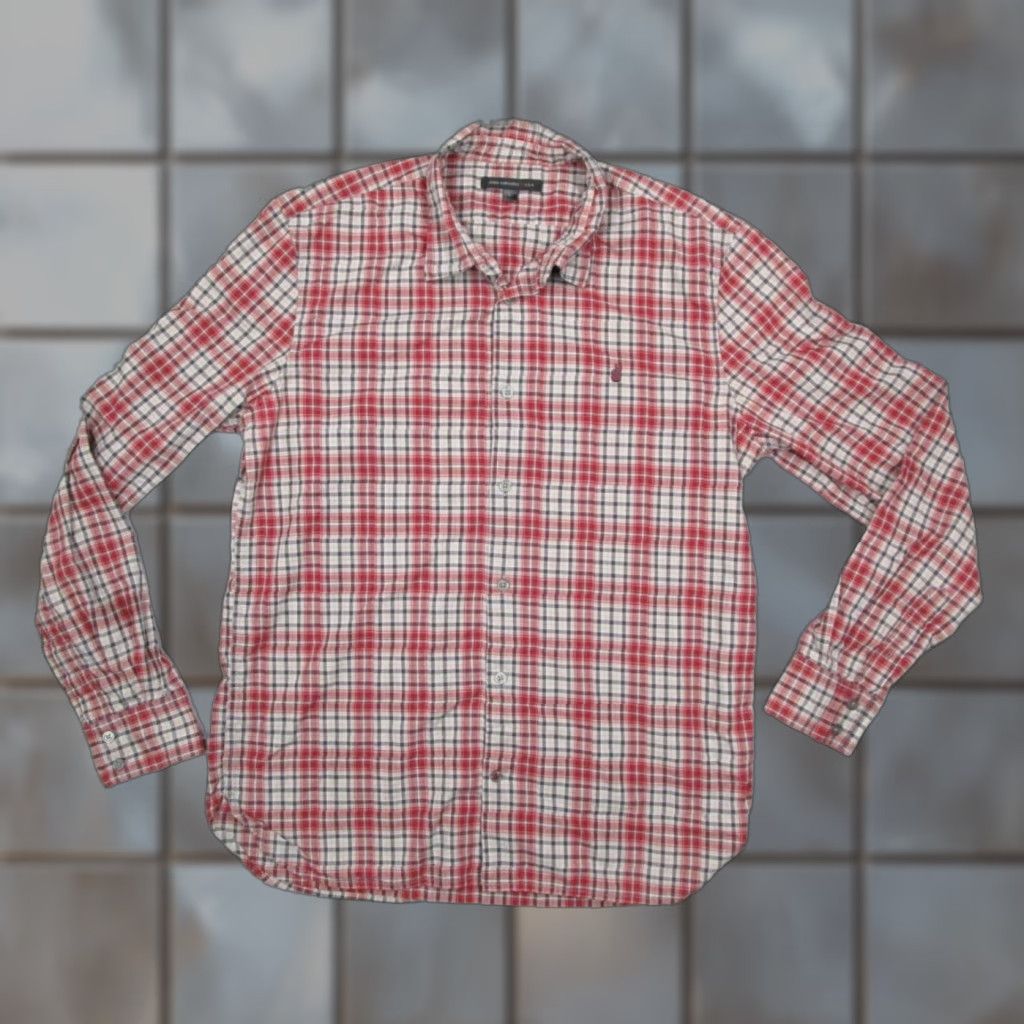 John Varvatos VINTAGE John Varvatos Star USA Shirt Mens Large Red Plaid Button Up Long Sleeve Cotton Casual Designer Workmen Size US L / EU 52-54 / 3 - 1 Thumbnail