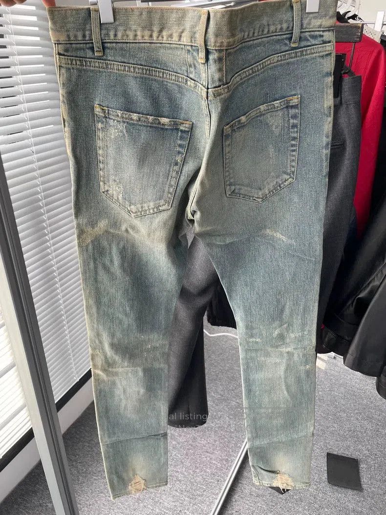 Saint Laurent Paris Saint Laurent Distressed Blue Jeans. Size US 29 - 4 Thumbnail
