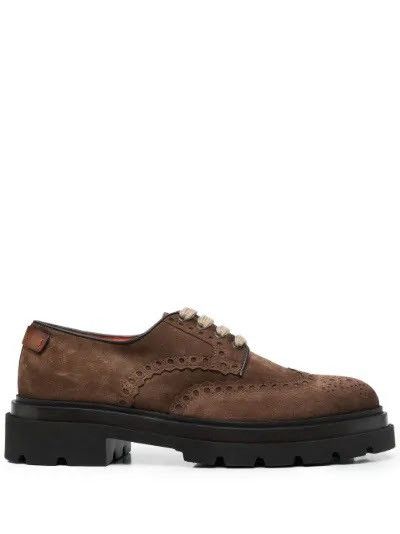 Santoni Santoni Lug-Sole Suede Brogues Size US 10 / EU 43 - 1 Thumbnail