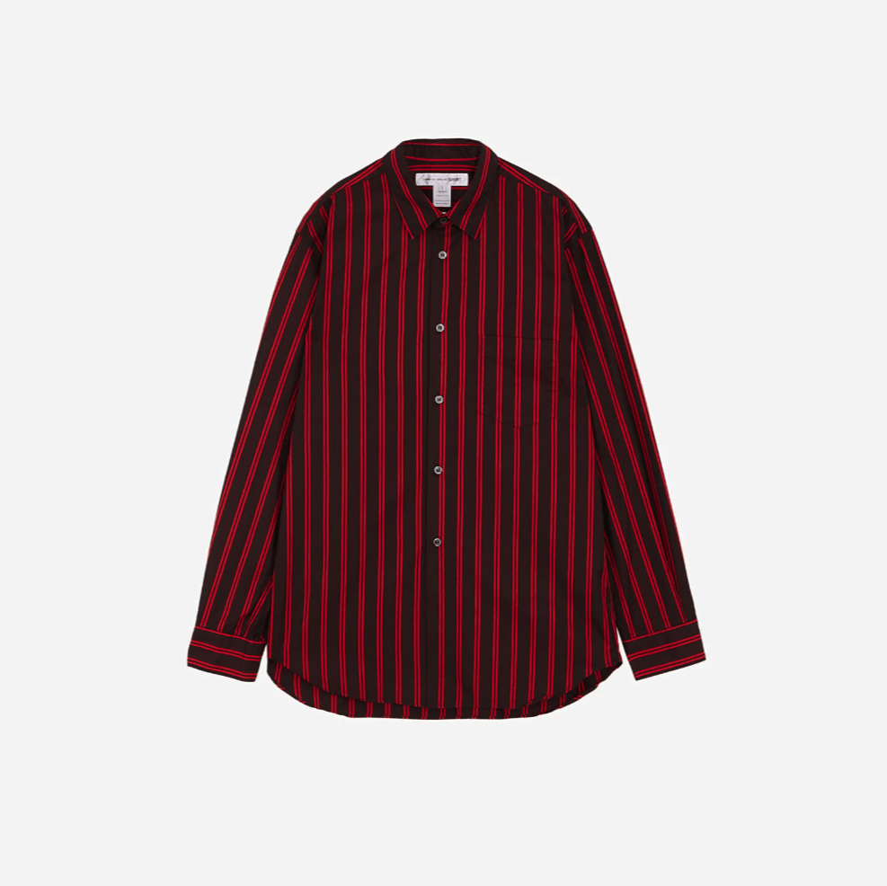 CDG RED PINSTRIPE SHIRT