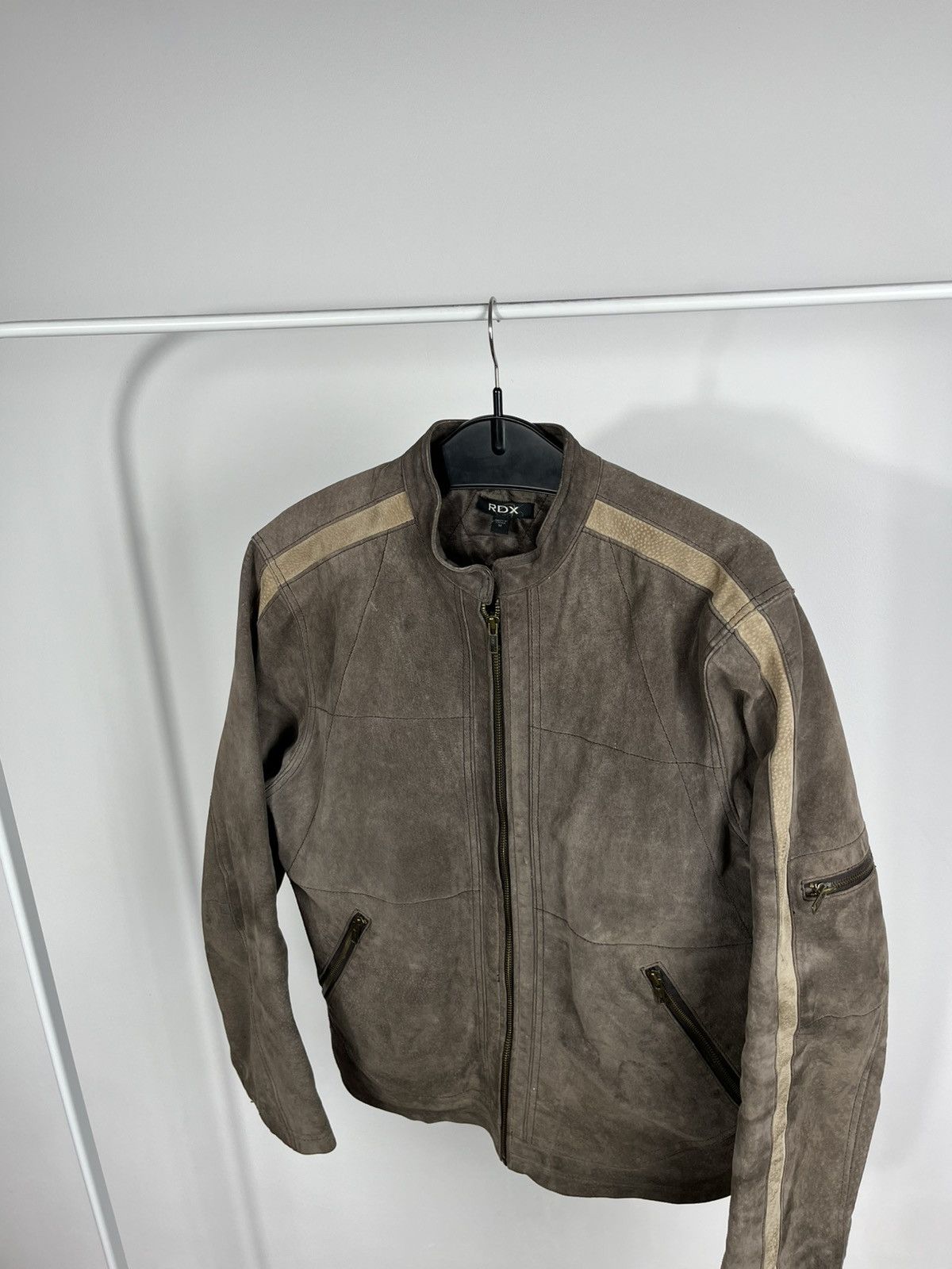 Leather RDX Brown Suede Leather Biker Jacket Racer Moto Men Size M Size US M / EU 48-50 / 2 - 6 Thumbnail
