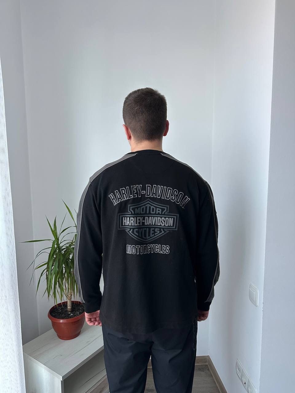 Harley Davidson × Vintage Vintage Moto Harley Davidson Motorcycle Black Sweatshirt Size US L / EU 52-54 / 3 - 11 Thumbnail