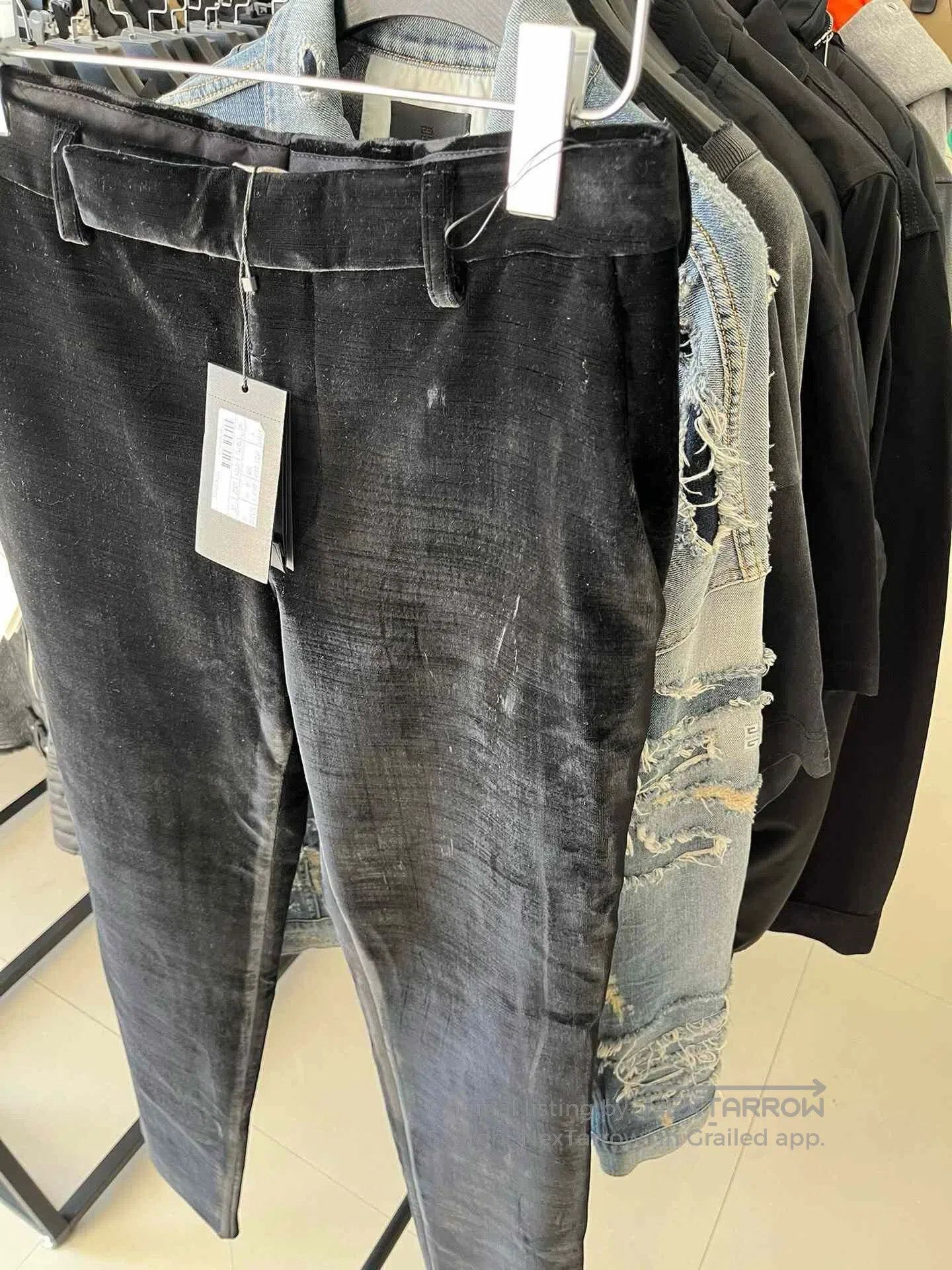 Saint Laurent Paris YSL Saint Laurent Black Velvet Trousers. Size US 30 / EU 46 - 3 Thumbnail