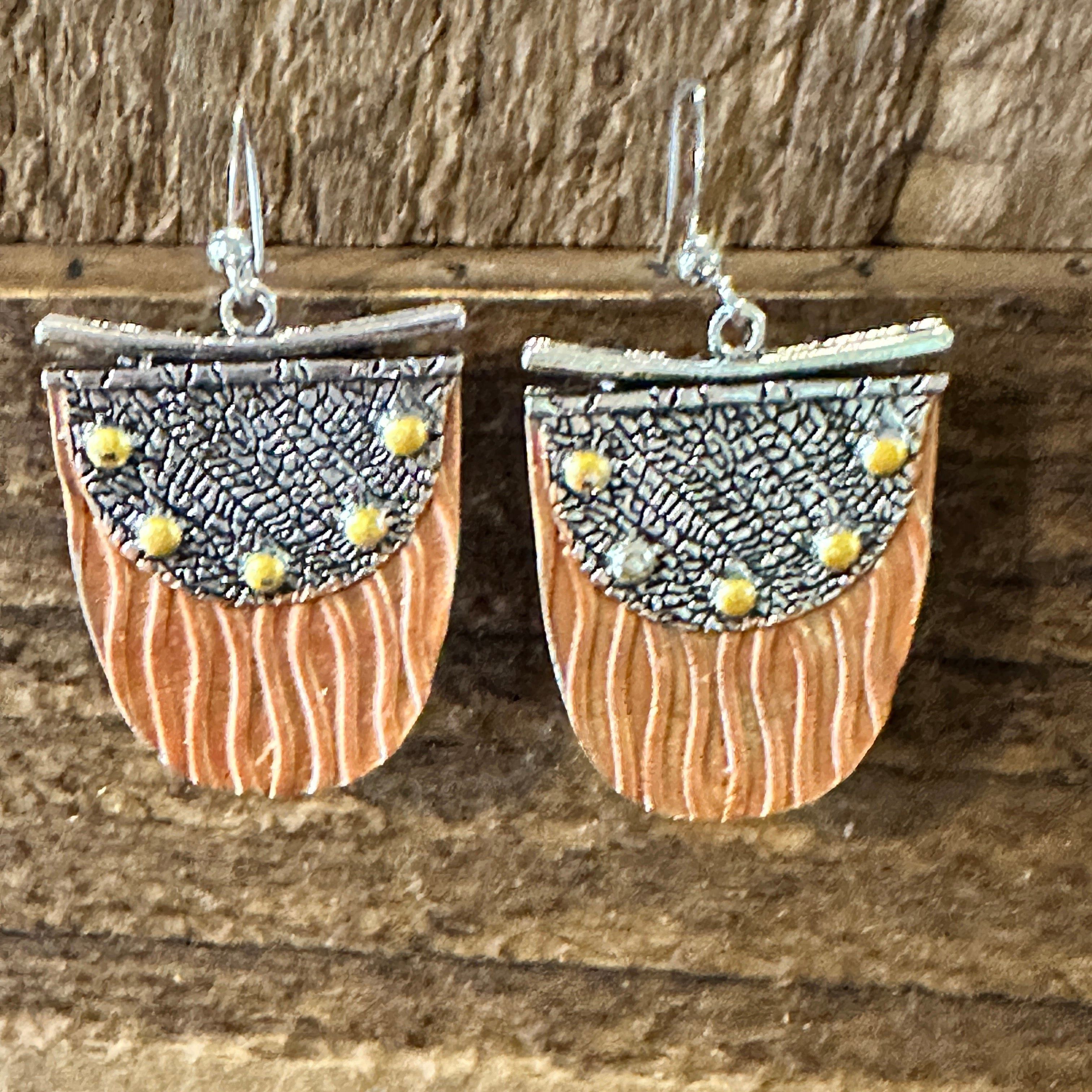 Other Handcrafted Bohemian Copper Dangle Earrings, Retro Ethnic St Size ONE SIZE - 1 Thumbnail