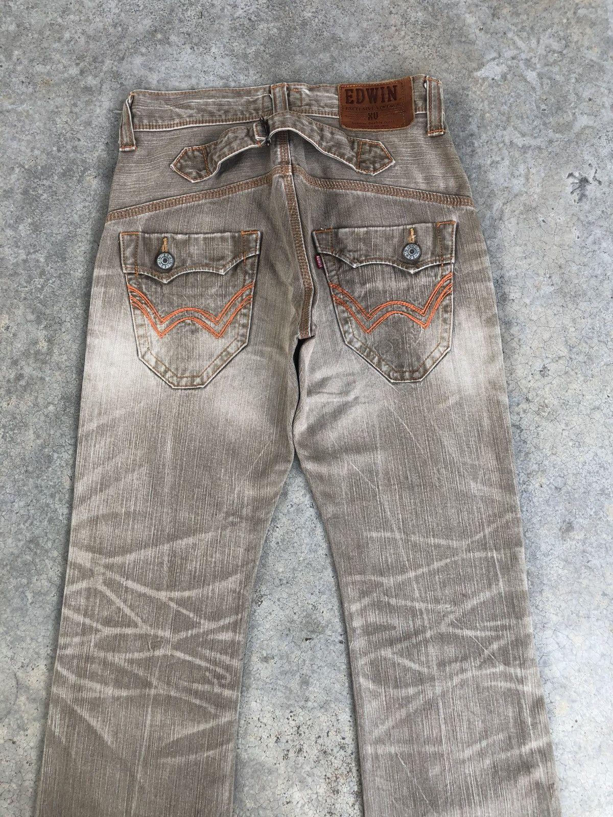 If Six Was Nine Japanese Edwin Flared Jeans Distressed Denim Size US 30 / EU 46 - 8 Thumbnail
