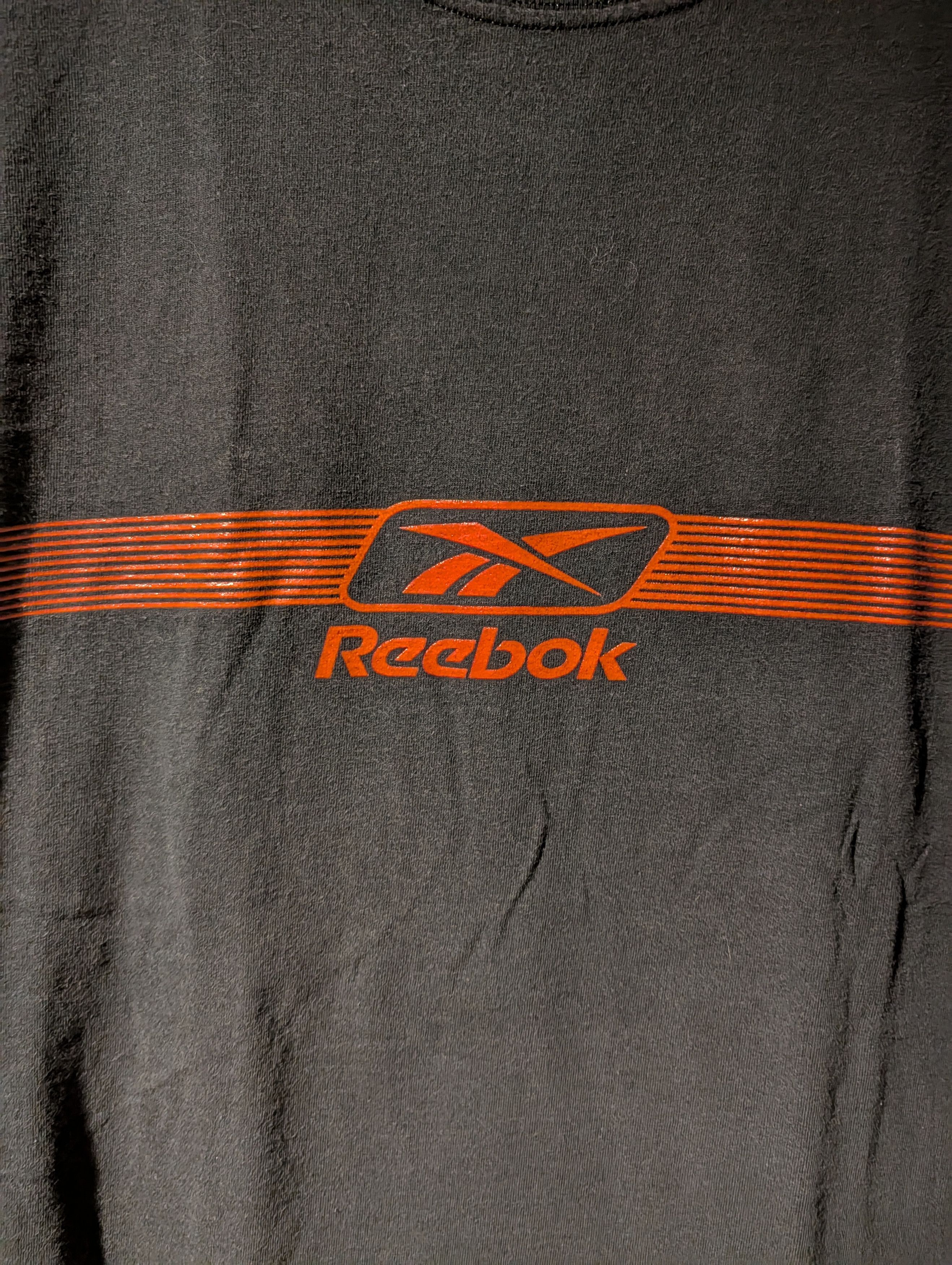 Reebok VTG Reebok Vector Logo Spell Out Center Stripes T Shirt Size US XL / EU 56 / 4 - 2 Thumbnail