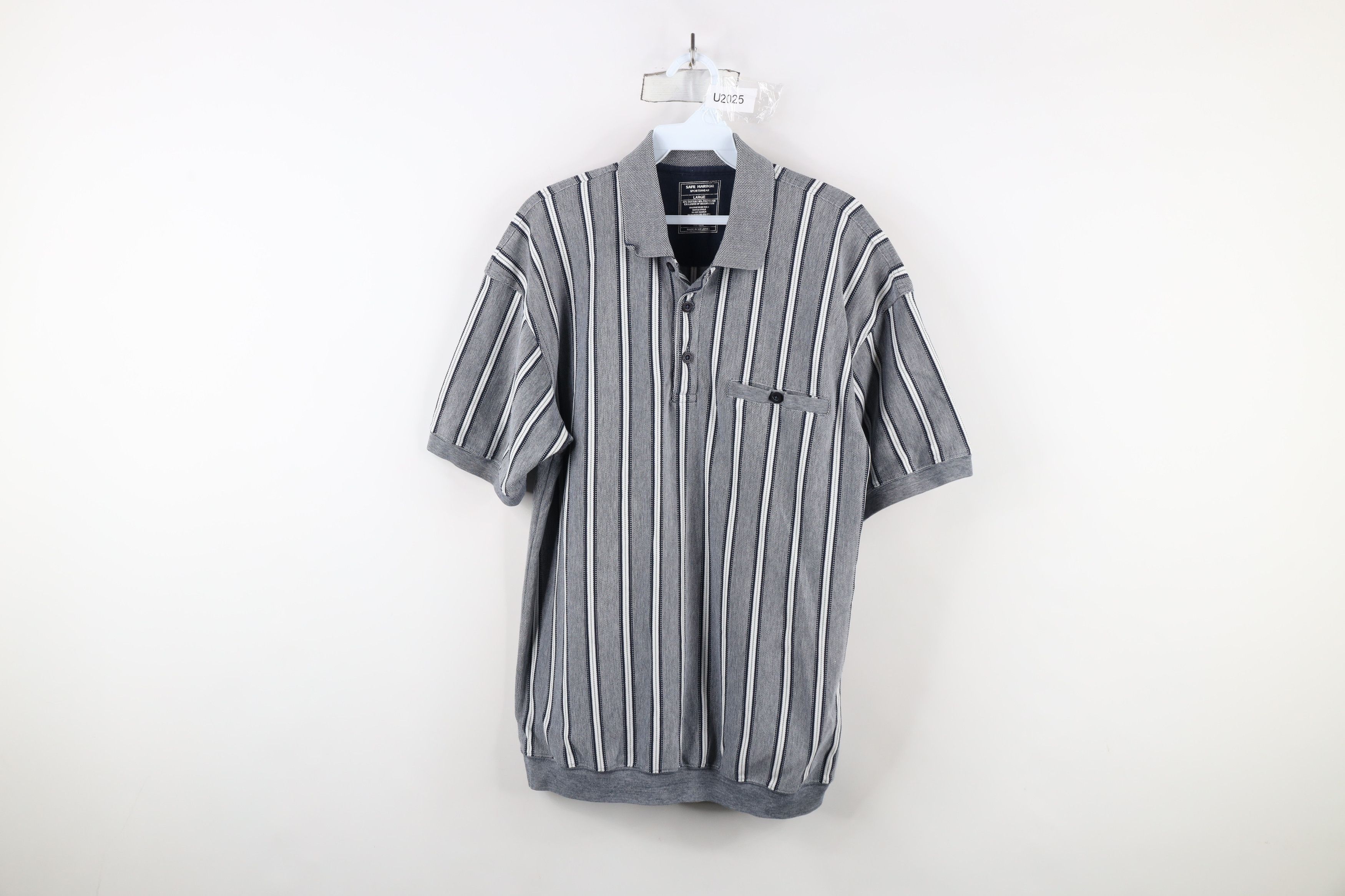Vintage Vintage 90s Streetwear Block Collared Pullover Polo Shirt Size US L / EU 52-54 / 3 - 1 Thumbnail