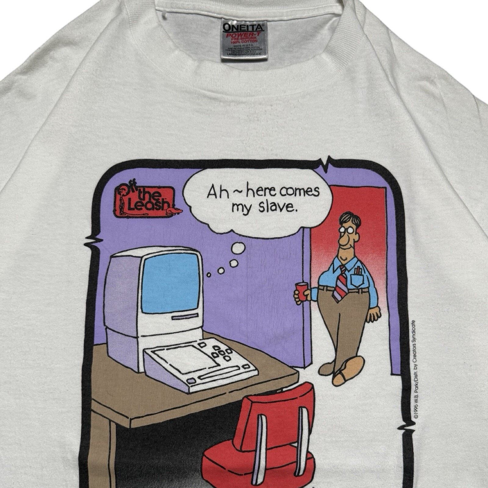 Gildan Vintage Comic Computer Here Comes My Slave T Shirt Sz XL Size US XL / EU 56 / 4 - 2 Thumbnail