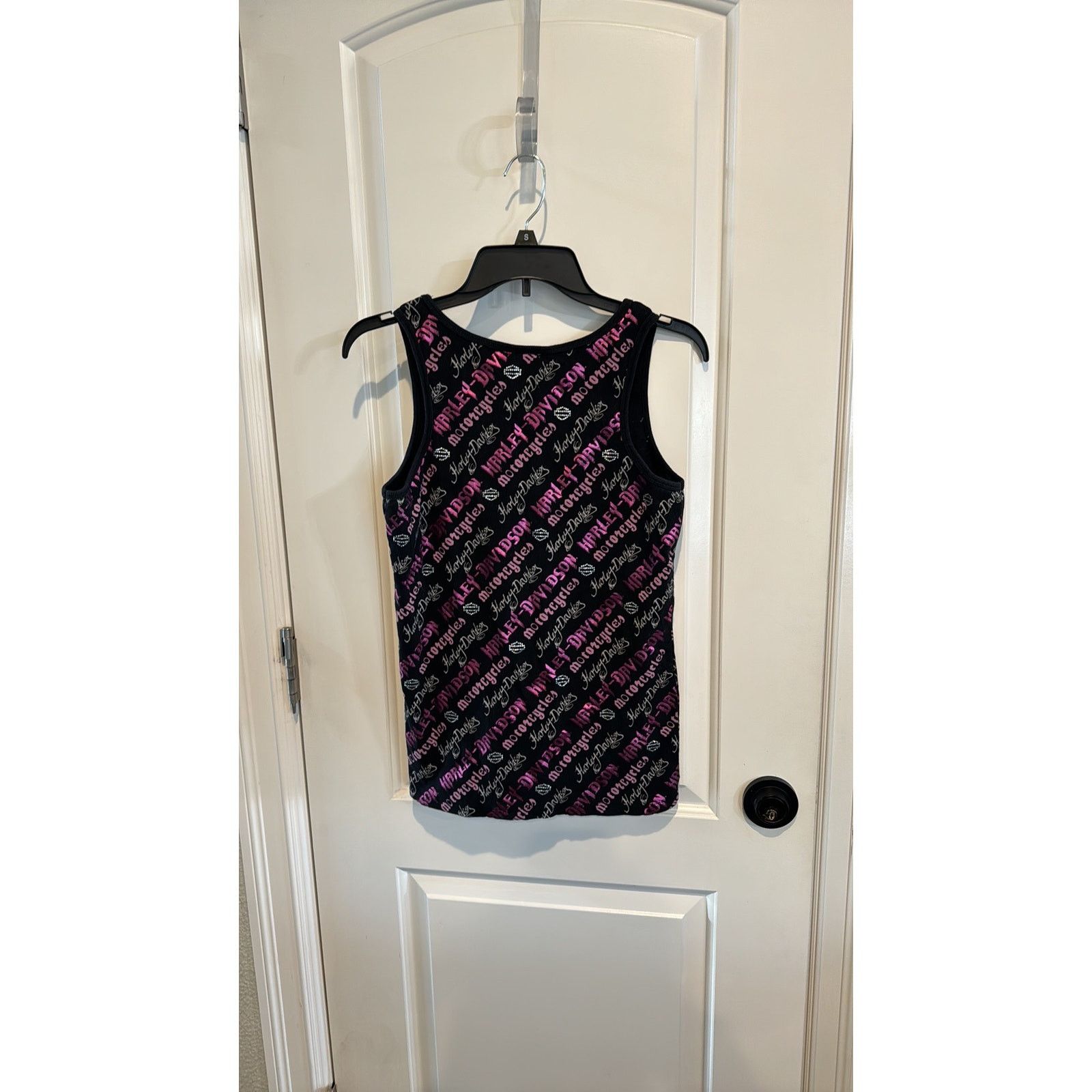 Harley Davidson Harley Davidson Women’s Tank Top Black Pink Rhinestones sz L Size L / US 10 / IT 46 - 6 Thumbnail