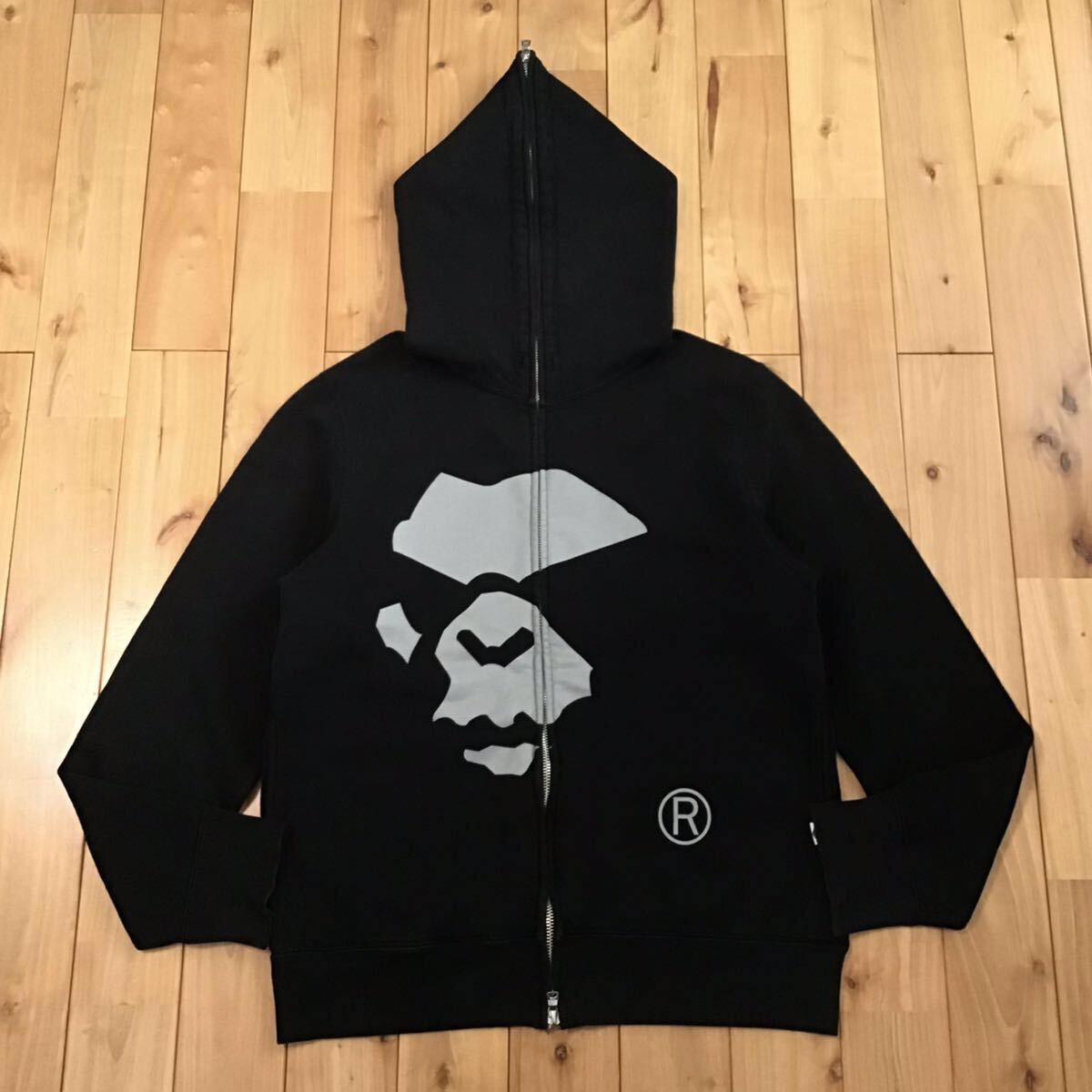 Pre-owned Bape Mad Face Full Zip Hoodie In Black