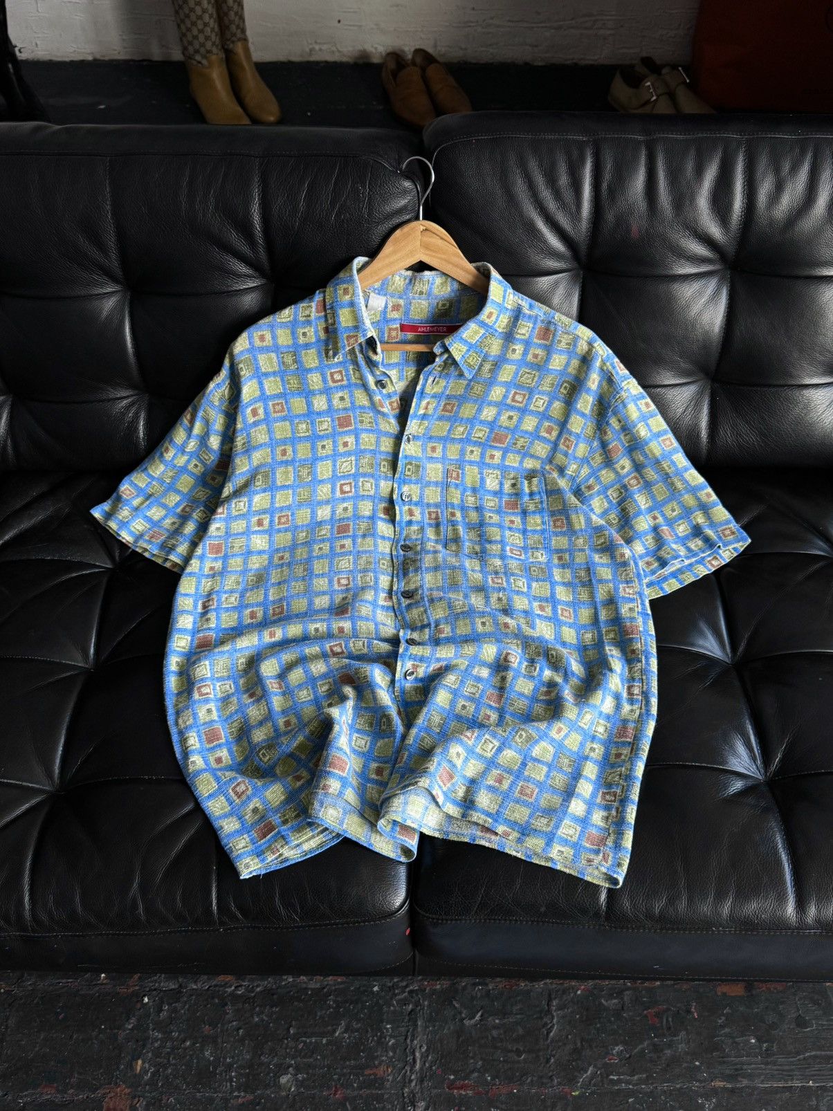 Vintage Vintage Ahlemeyer Crazy Pattern Abstract Textur Button Shirt Size US XL / EU 56 / 4 - 1 Thumbnail