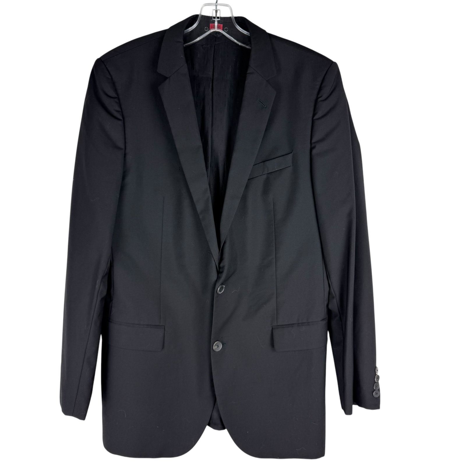 Hugo Boss Hugo Boss Super 120s Wool Blazer Black Logo Lined Size 42L Size 42L - 1 Thumbnail