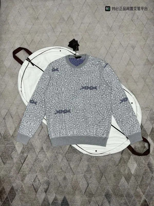 Ermenegildo Zegna Ermenegildo Zegna Men's Gray Knit Sweatshirt. Size US XL / EU 56 / 4 - 6 Thumbnail