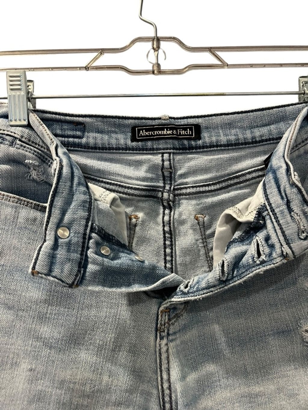 Abercrombie & Fitch Abercrombie Distressed Denim Shorts Blue Button Fly Size 24 Size 25" / US 0 / IT 36 - 5 Thumbnail