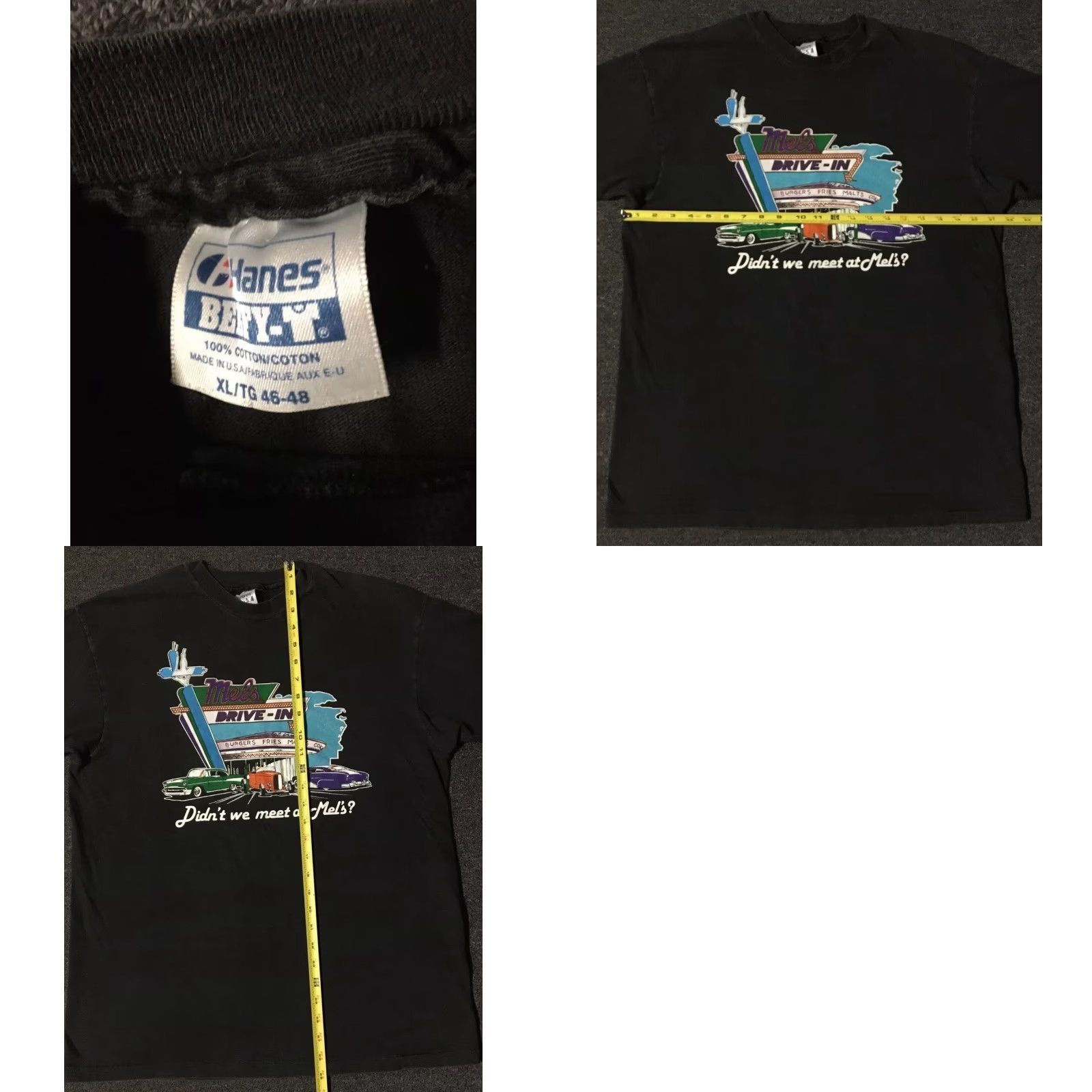 Vintage VINTAGE 90s Mel’s Drive In Faded San Francisco Shirt L Black Men Short Sleeve T-Shirt USA Rock Grunge Card Cars 80s 90s Biker Retro Size US L / EU 52-54 / 3 - 9 Thumbnail