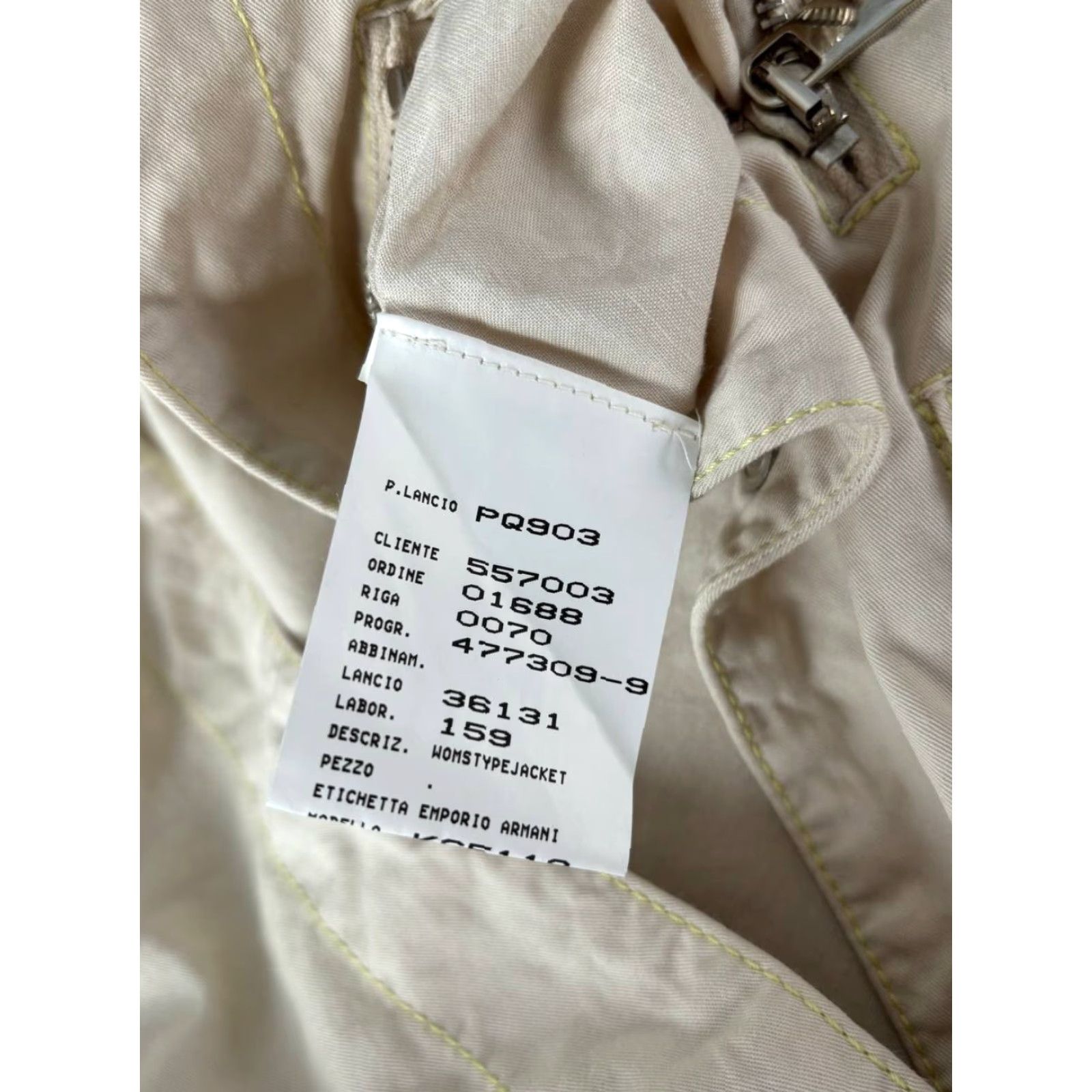 Emporio Armani Emporio Armani Womens Jacket White Cotton Long Sleeve Windbreaker Belt Size ONE SIZE - 5 Thumbnail