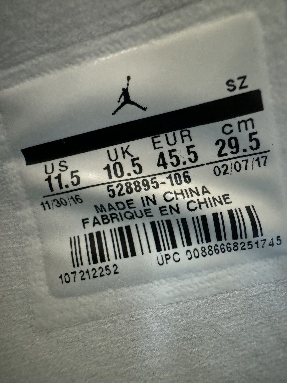 Jordan Brand Air Jordan 11 Retro Low 'UNC' 2017 Size US 11.5 / EU 44-45 - 9 Thumbnail