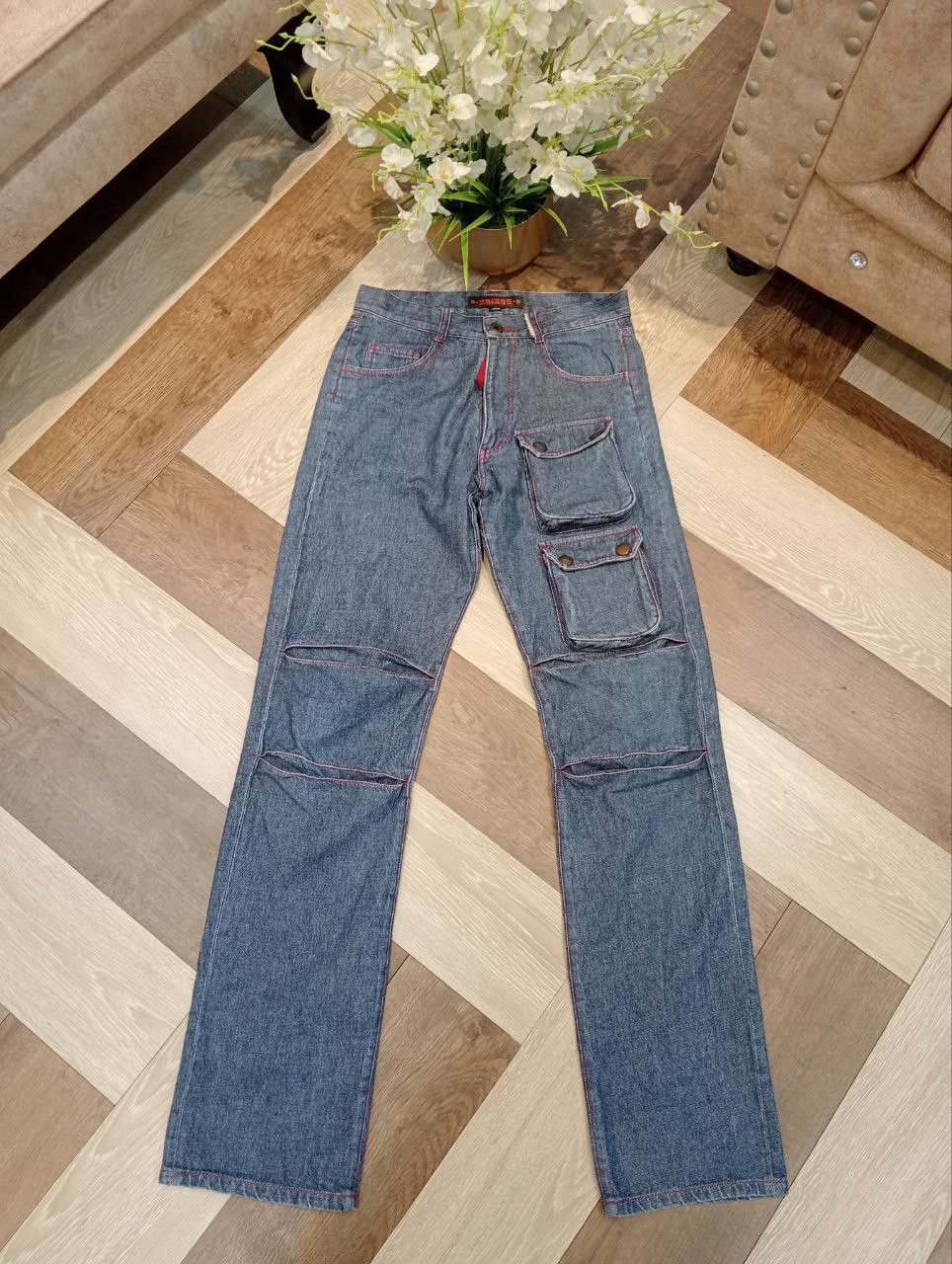 291295=Homme 291295 HOMME JAPAN 7 POCKET DENIM JEANS - SIZE 1 BLUE Size US 29 - 1 Thumbnail