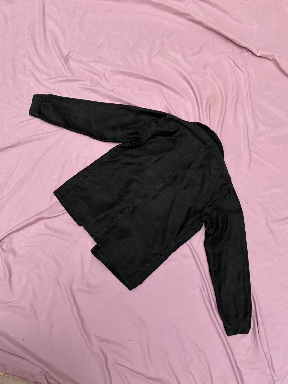 Other 50s ANTIQUE FRENCH BLACK MOLESKIN CHORE JACKT MADE BY VECTOR Size US S / EU 44-46 / 1 - 3 Thumbnail