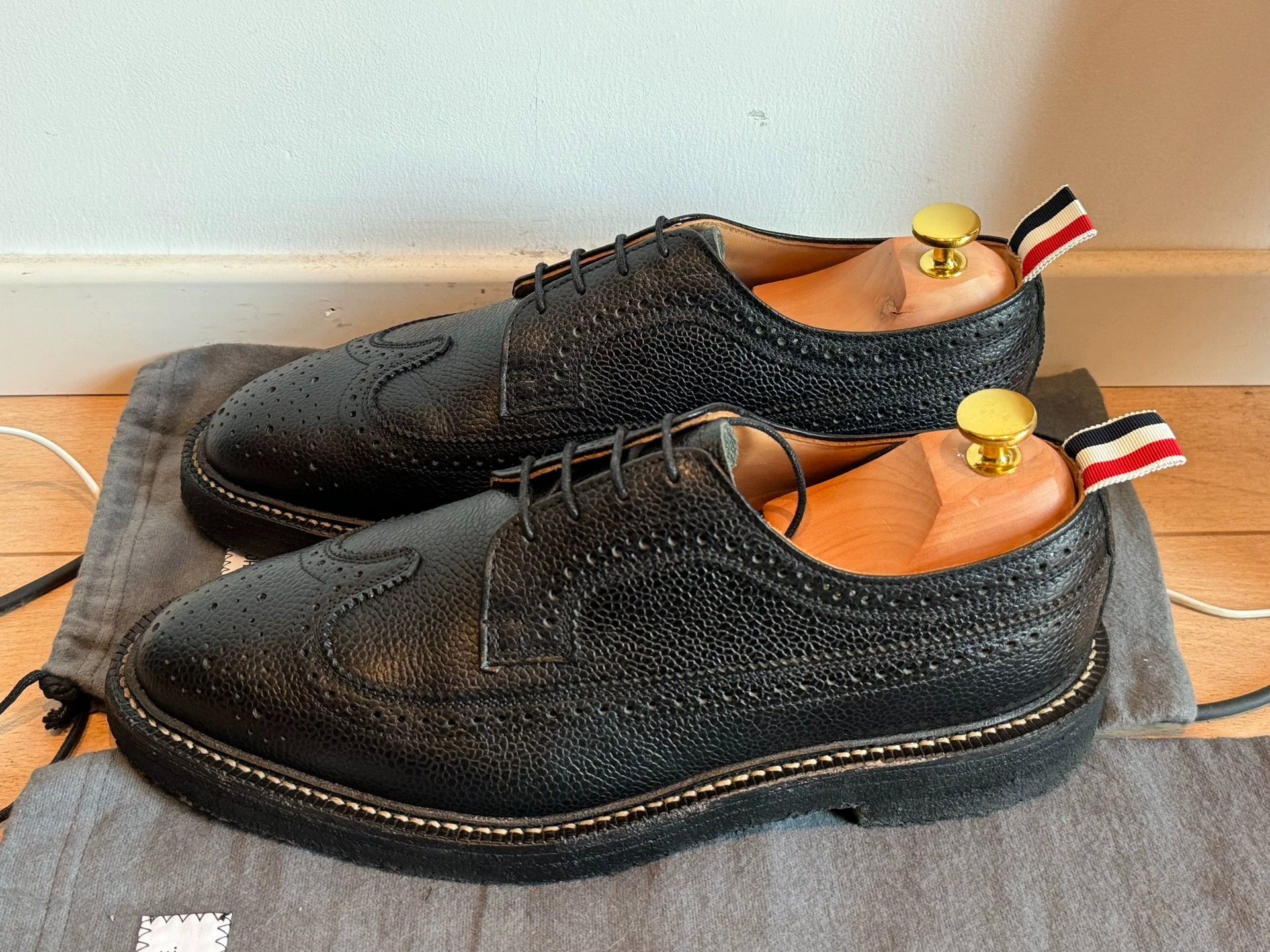 Thom Browne Thom Browne Classic Black Brogue Rubber Sole US9 Size US 9 / EU 42 - 2 Thumbnail