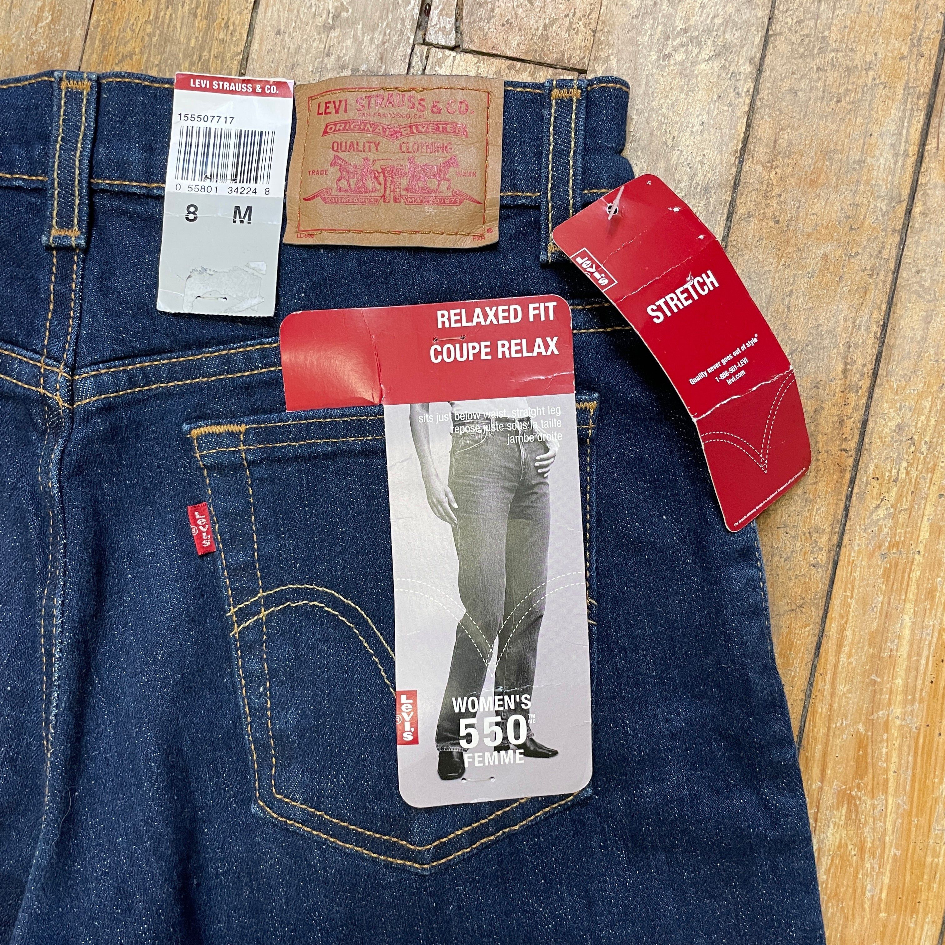 Levi's Vintage Deadstock Dark Wash Levi's Stretch Relaxed Fit 550s Made In Canada 29" Waist Size 29" - 4 Thumbnail