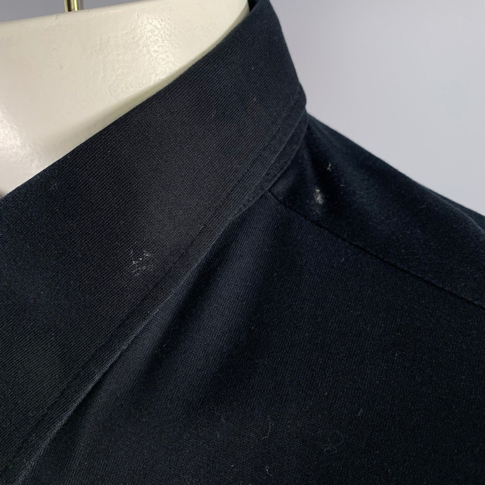 Ike Behar IKE BEHAR Black Solid Cotton Pointed Collar Long Sleeve Size US L / EU 52-54 / 3 - 6 Thumbnail