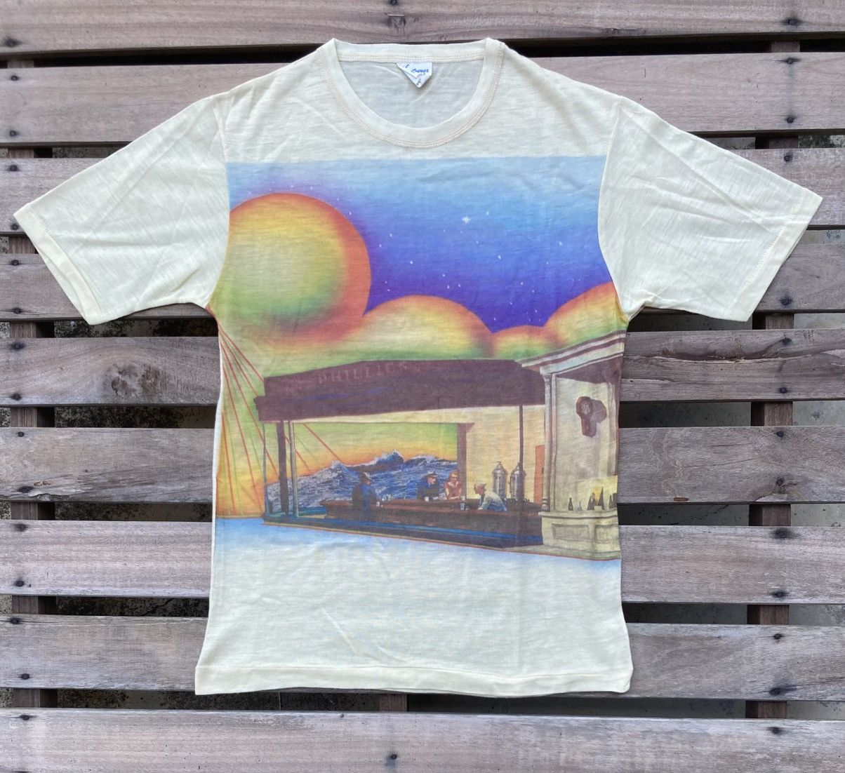 Vintage Vintage 70s 'Nighthawks' by Edward Hopper Painting T shirt Size US S / EU 44-46 / 1 - 2 Thumbnail