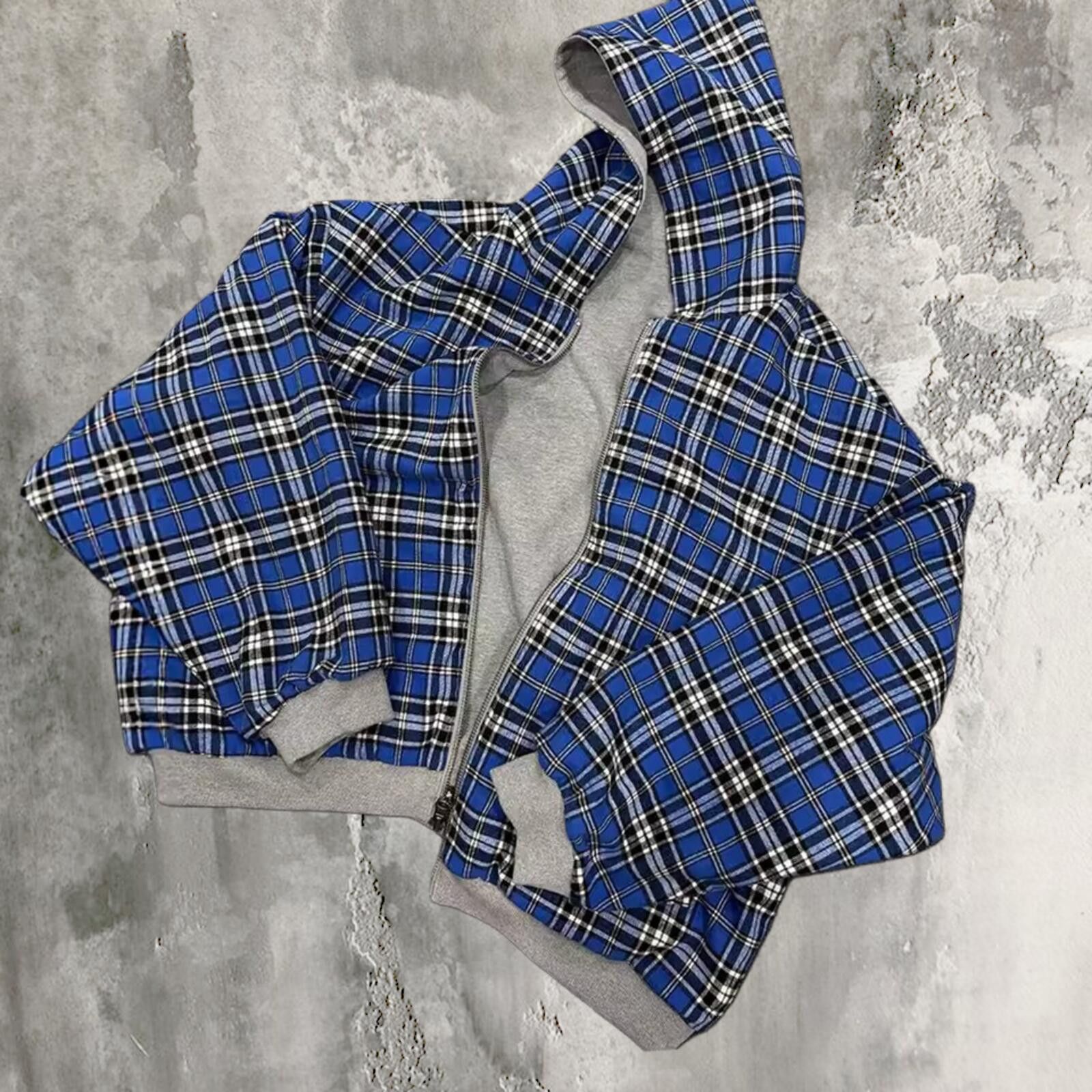Vintage grey reversible plaid zip hoodie Size US XL / EU 56 / 4 - 2 Thumbnail