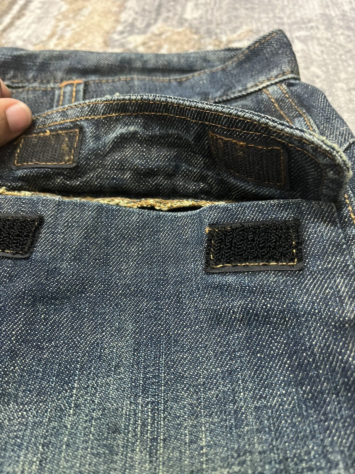 Japanese Brand Bartack Work Denim Jeans Pocket Tape