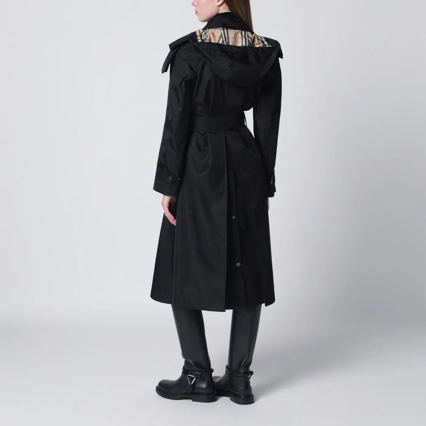 Burberry o1d2blof0426 Long Nylon Coat in Black Size S / US 4 / IT 40 - 3 Thumbnail