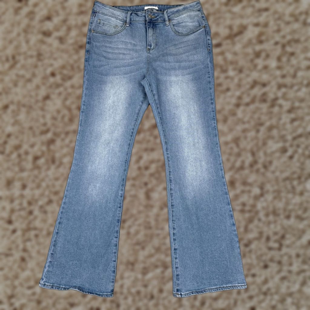 Denime S.O.N.G Jeans Women 32x32 Blue Bootcut Mid Rise Stretch Denim Medium Wash Casual - Regular Womens Jeans Size 24" / US 00 / IT 34 - 1 Thumbnail
