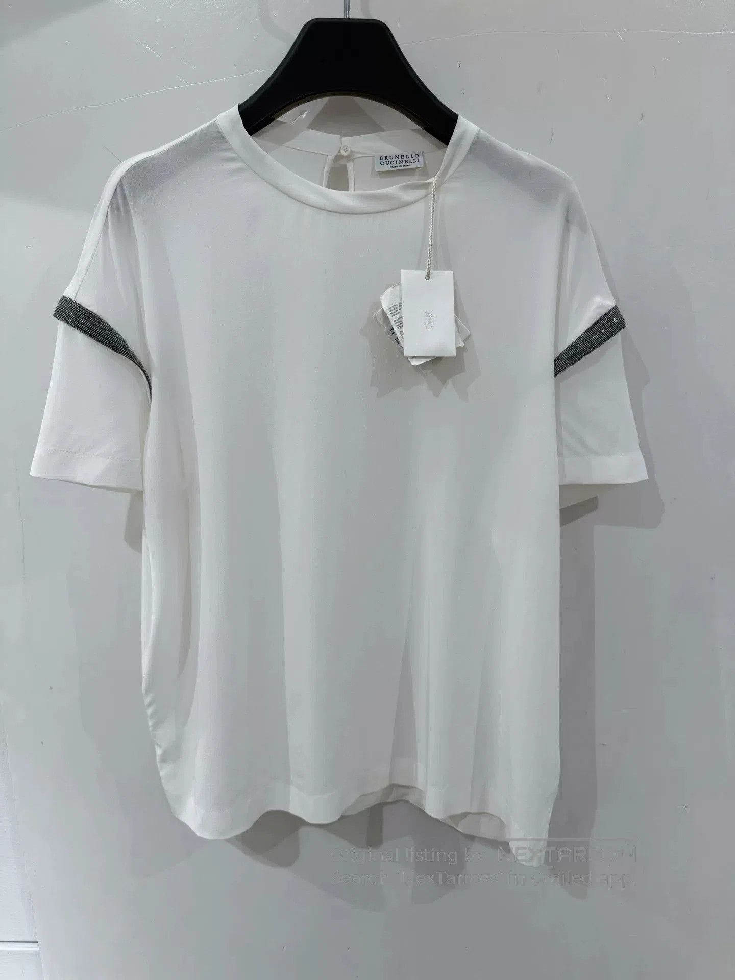 Brunello Cucinelli Silk Short Sleeve Top.