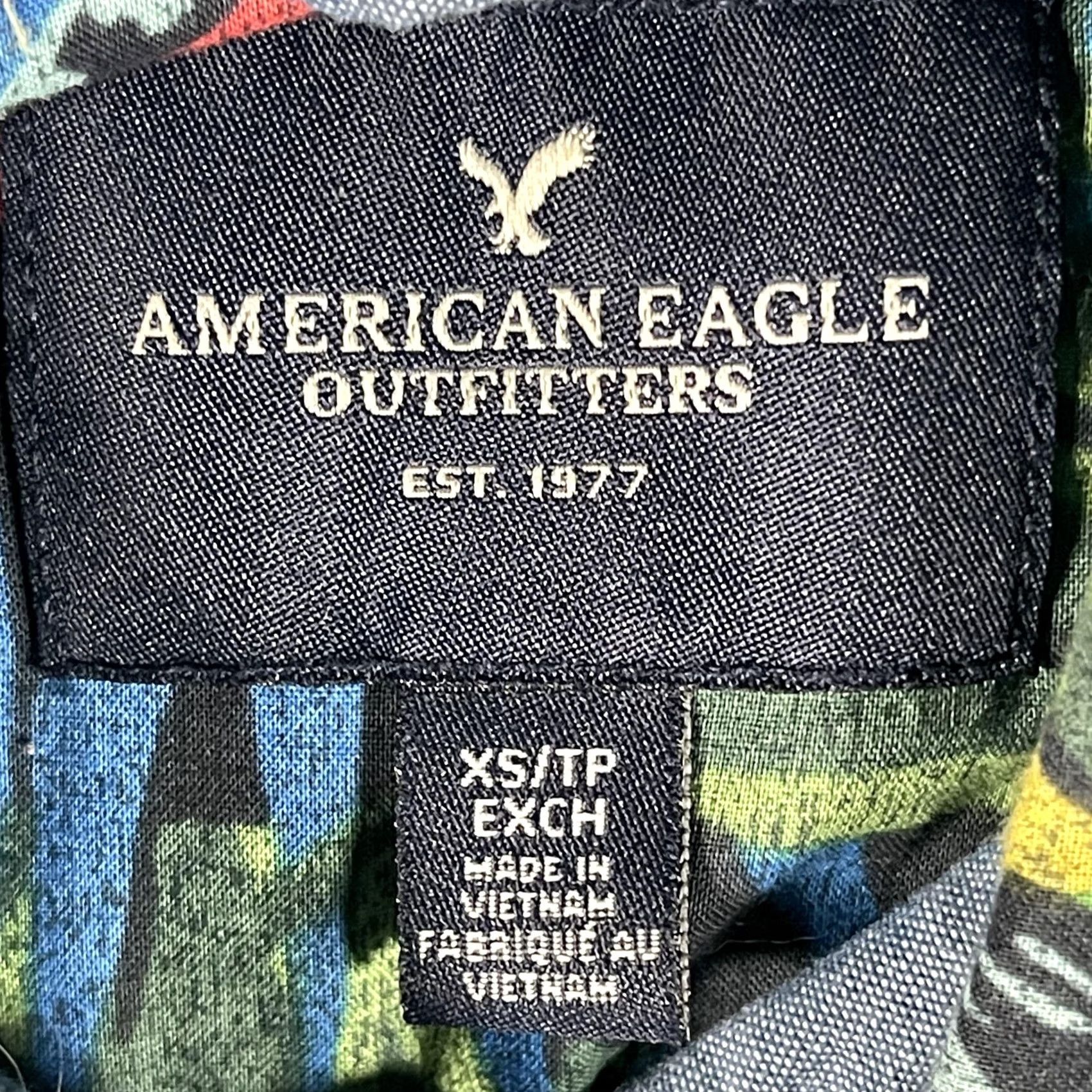 American Eagle Outfitters American Eagle Outfitters Shirt XS Green Hawaiian Parrot Button Down Mens Size US XS / EU 42 / 0 - 6 Thumbnail