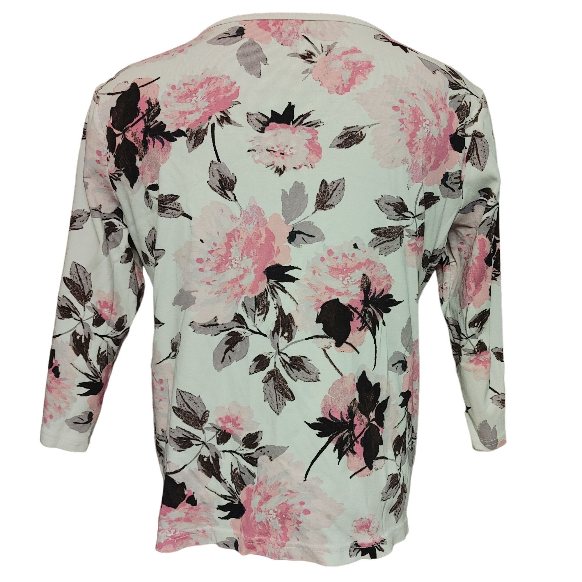 Croft & Barrow Croft & Barrow Women's White Floral " The Classic Tee" Long Size L / US 10 / IT 46 - 2 Thumbnail