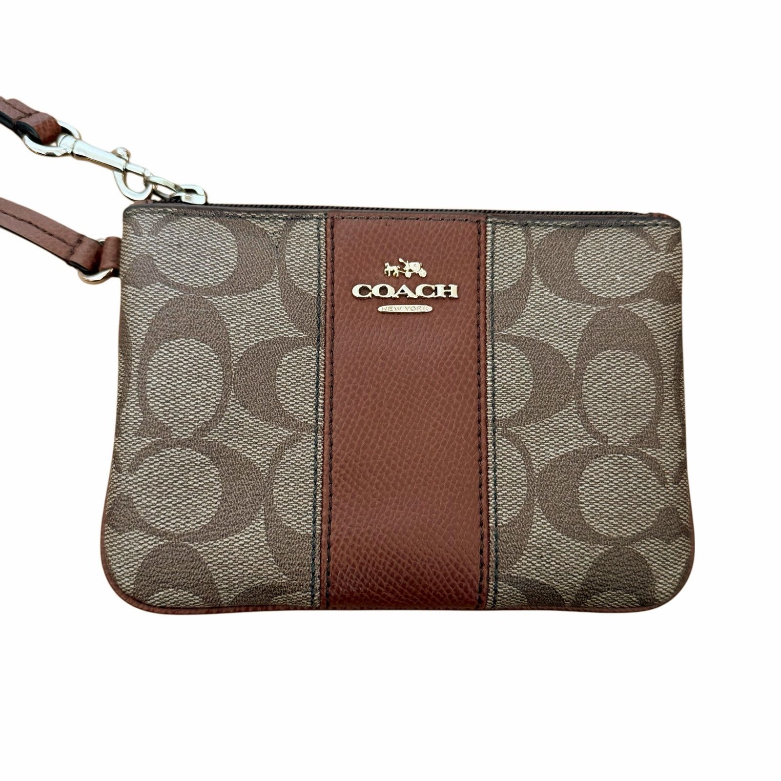 Coach Coach Brown Leather Monogram Wristlet Wallet Size ONE SIZE - 2 Thumbnail