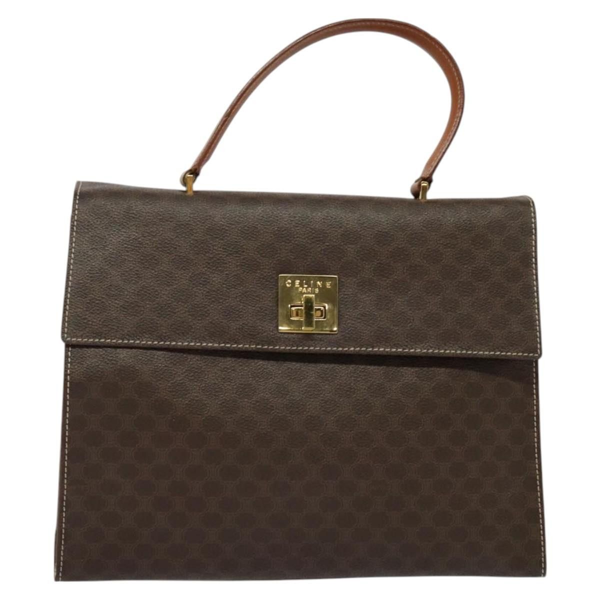 Celine CELINE Macadam Canvas Hand Bag Pvc Leather Brown Gold Size ONE SIZE - 2 Thumbnail